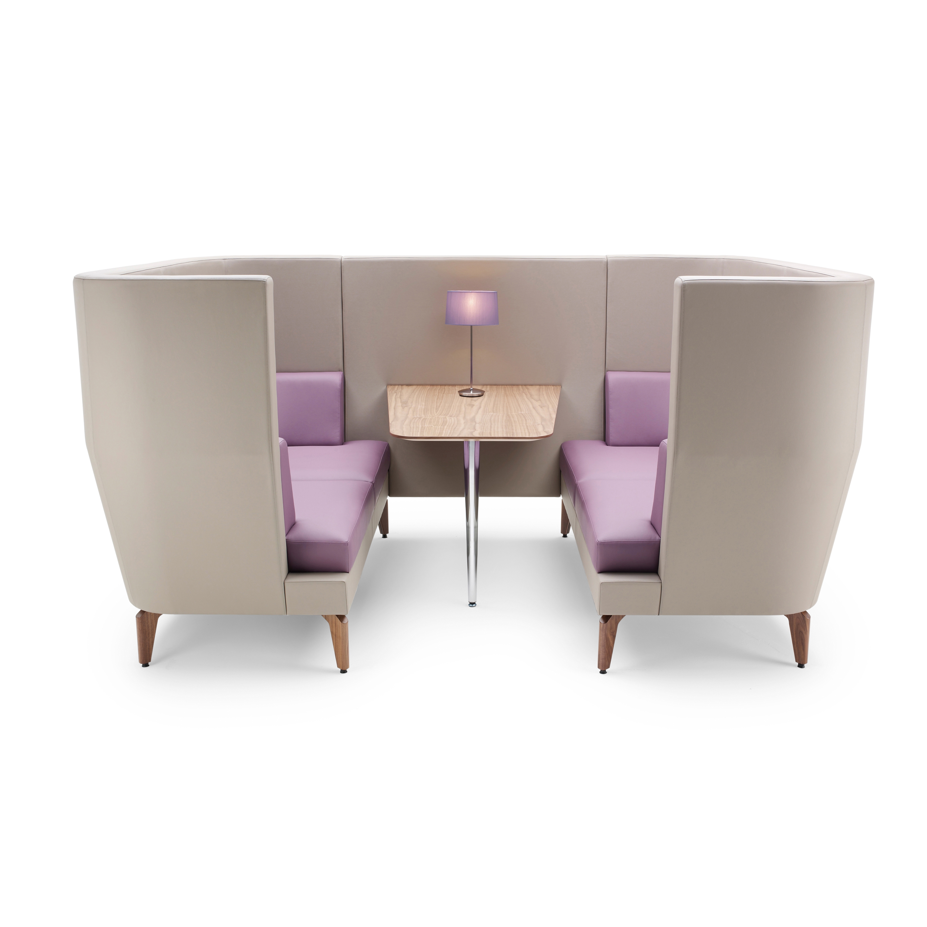 Display product Entente High Back Booth - 4-6 person from manufacturer Boss Design
