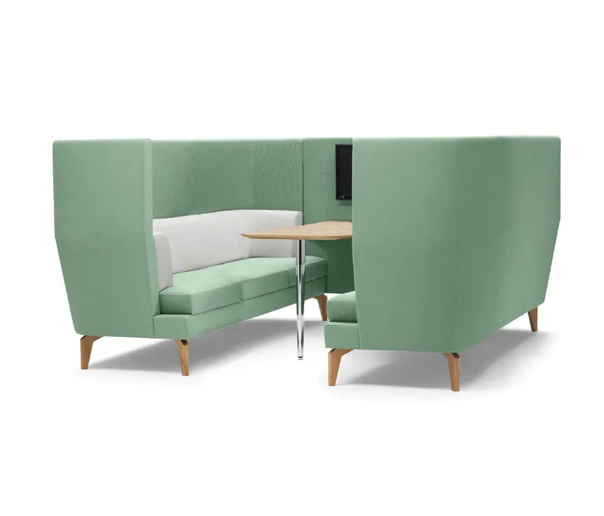 Boss Design - Entente High Back Media Booth - 4-6 person