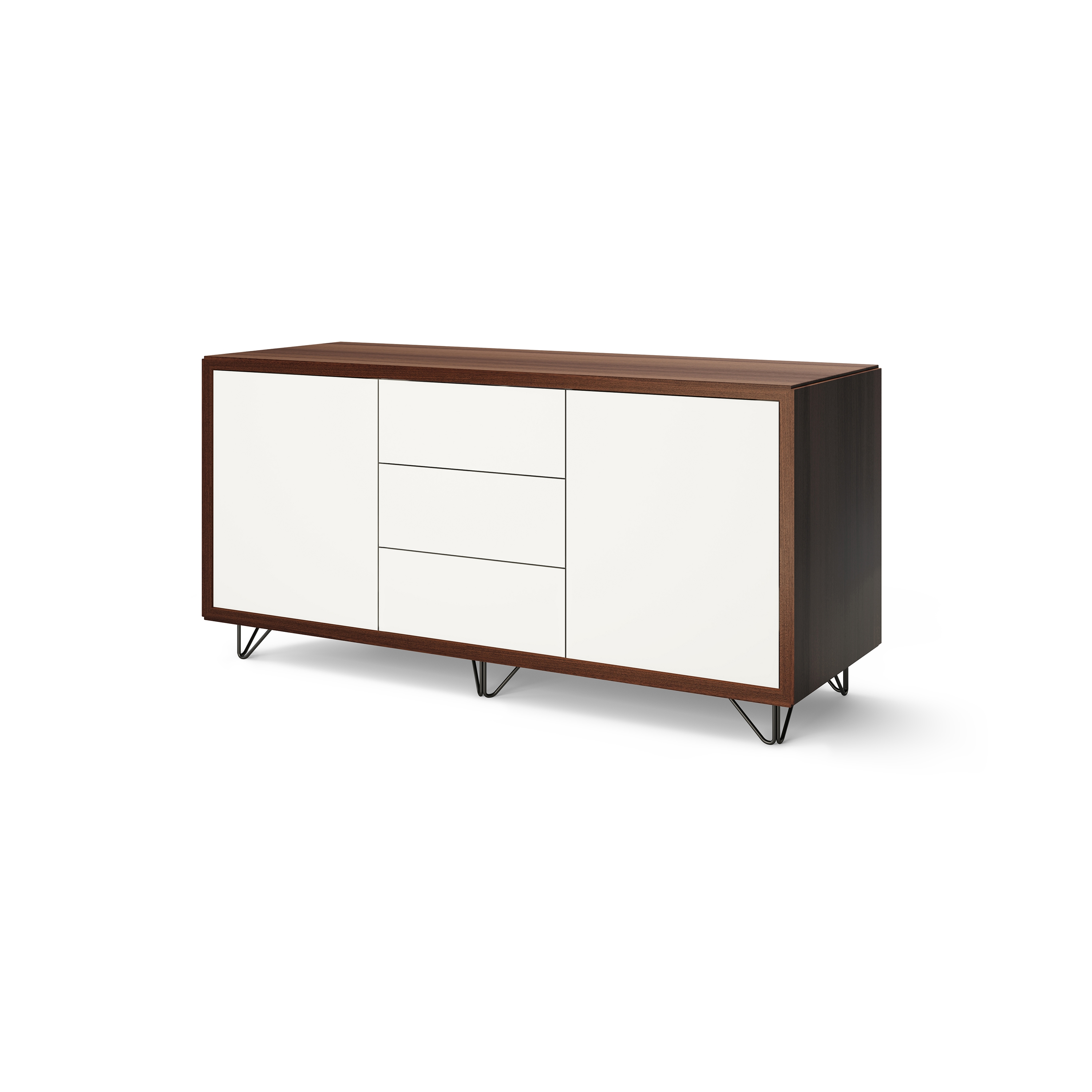 Display product Credenza - 2 door, 3 drawer with wire feet from manufacturer Boss Design