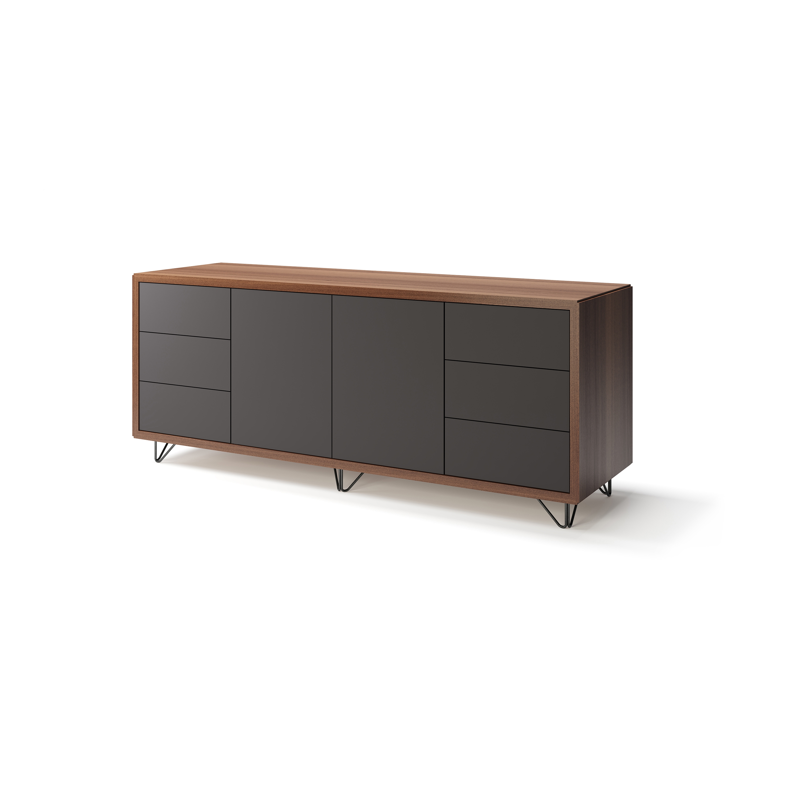 Display product Credenza - 2 door 6 drawer on wire feet from manufacturer Boss Design