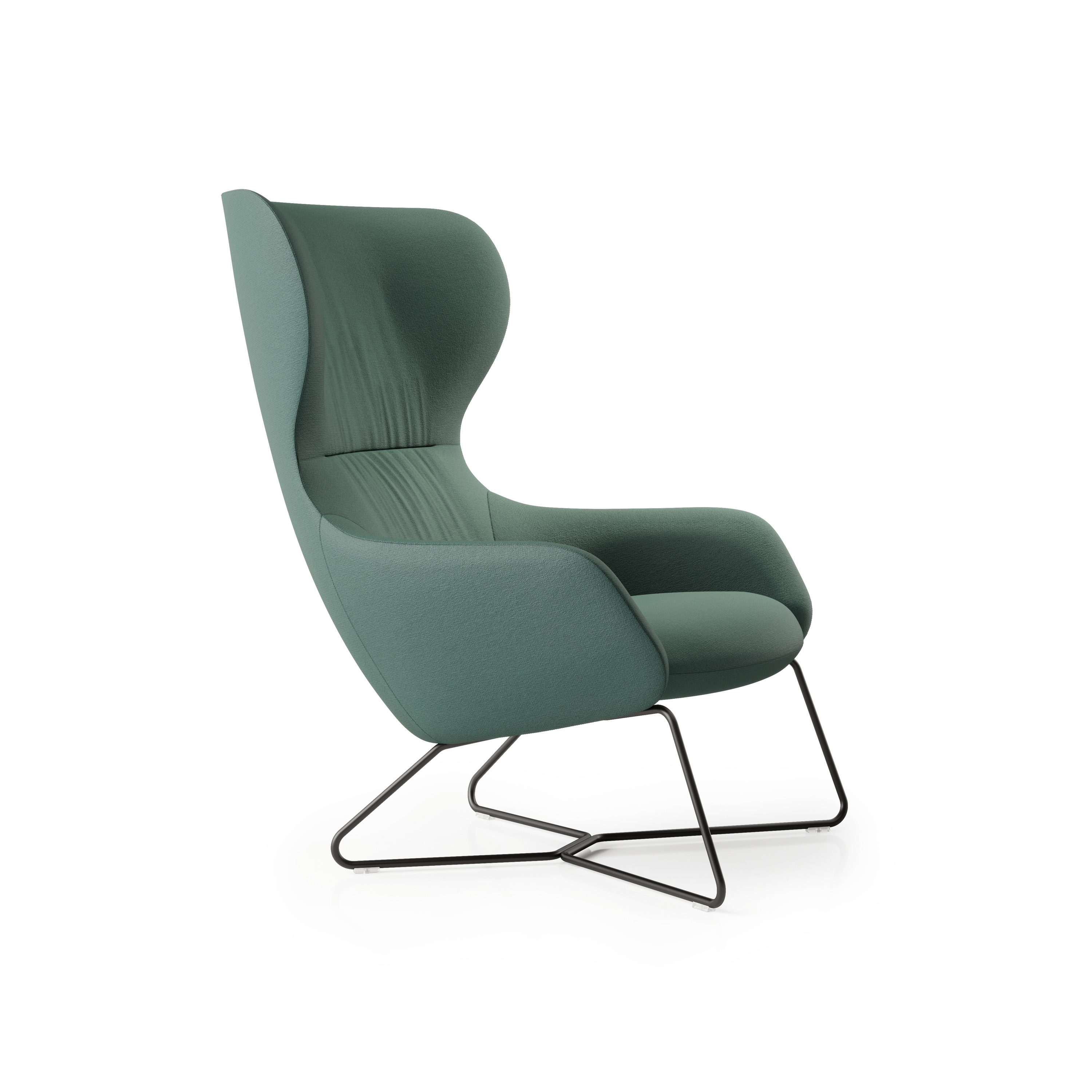 Display product Amelia Wing Chair - Sled Base from manufacturer Boss Design
