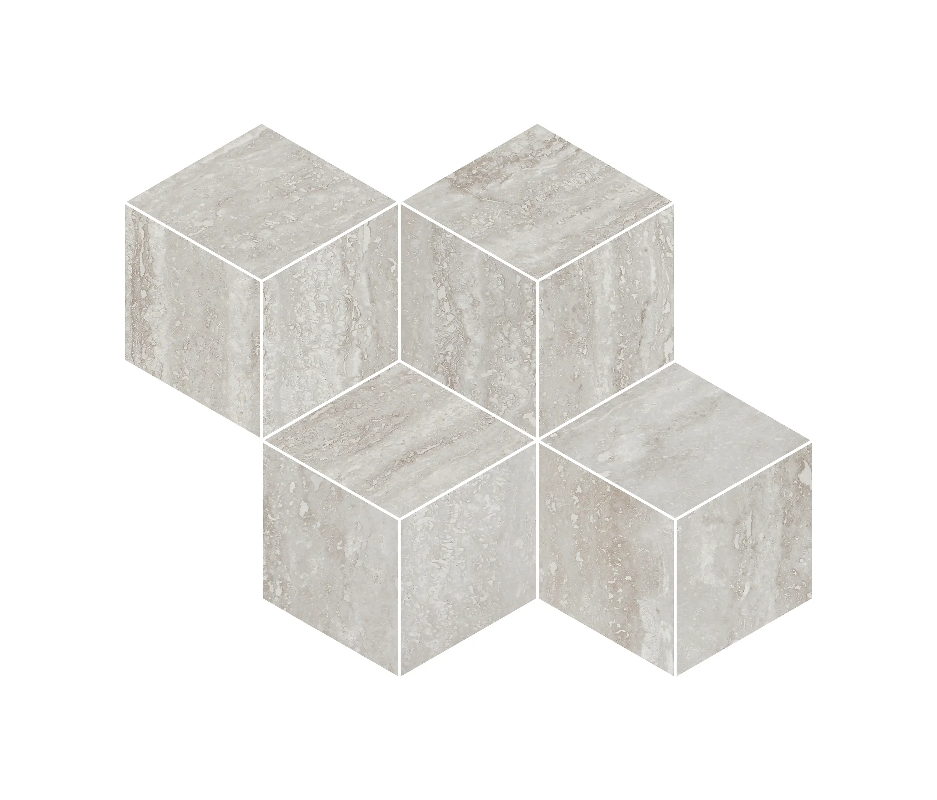 Refin - Prestigio Travertino Grigio Mosaico Cube