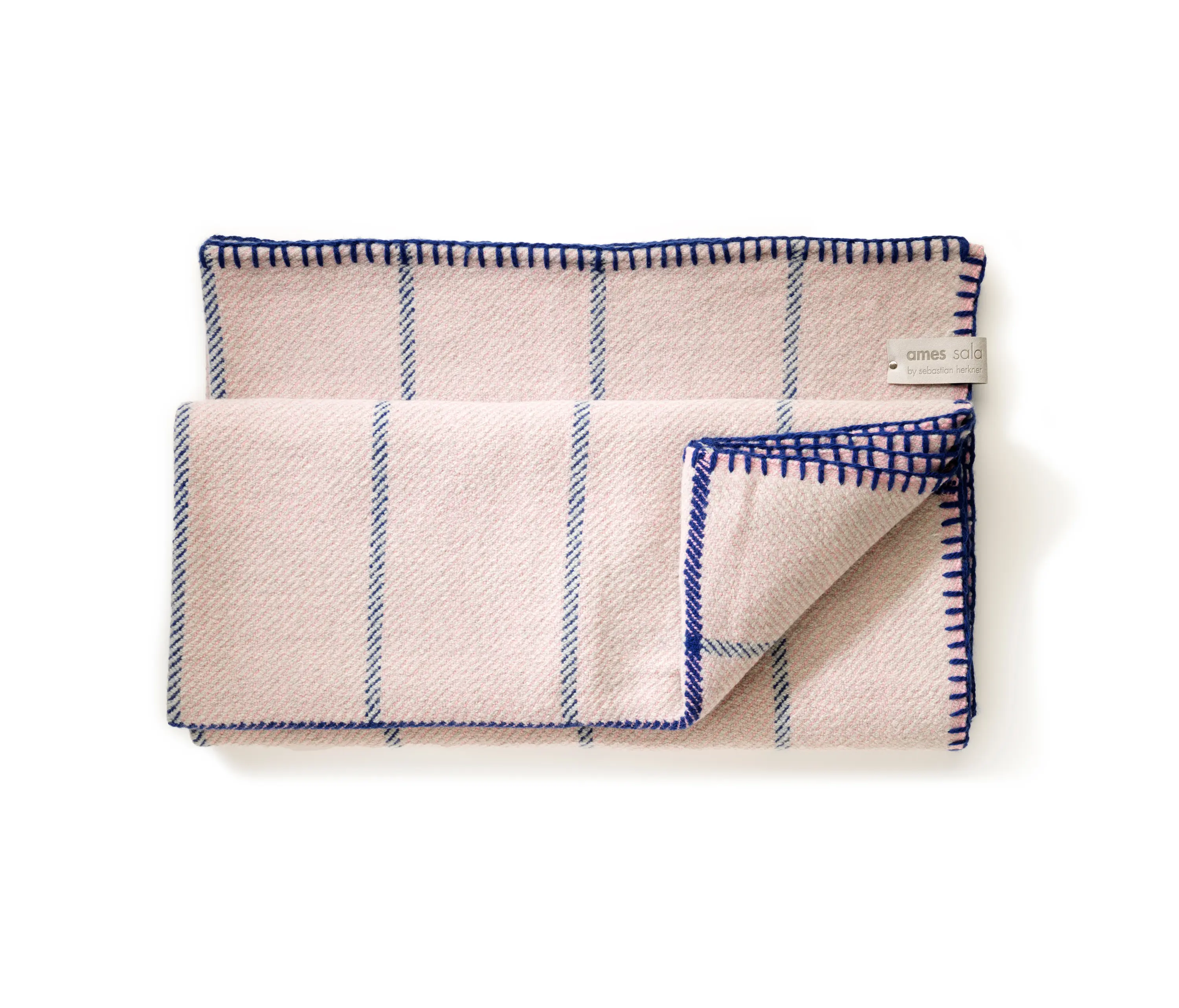 Ames - Manta | plaid, grau/rosa/blau