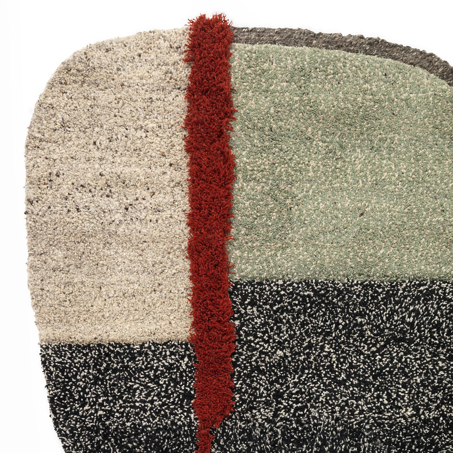 Nudo | Teppich groß, grau/grün/schwarz