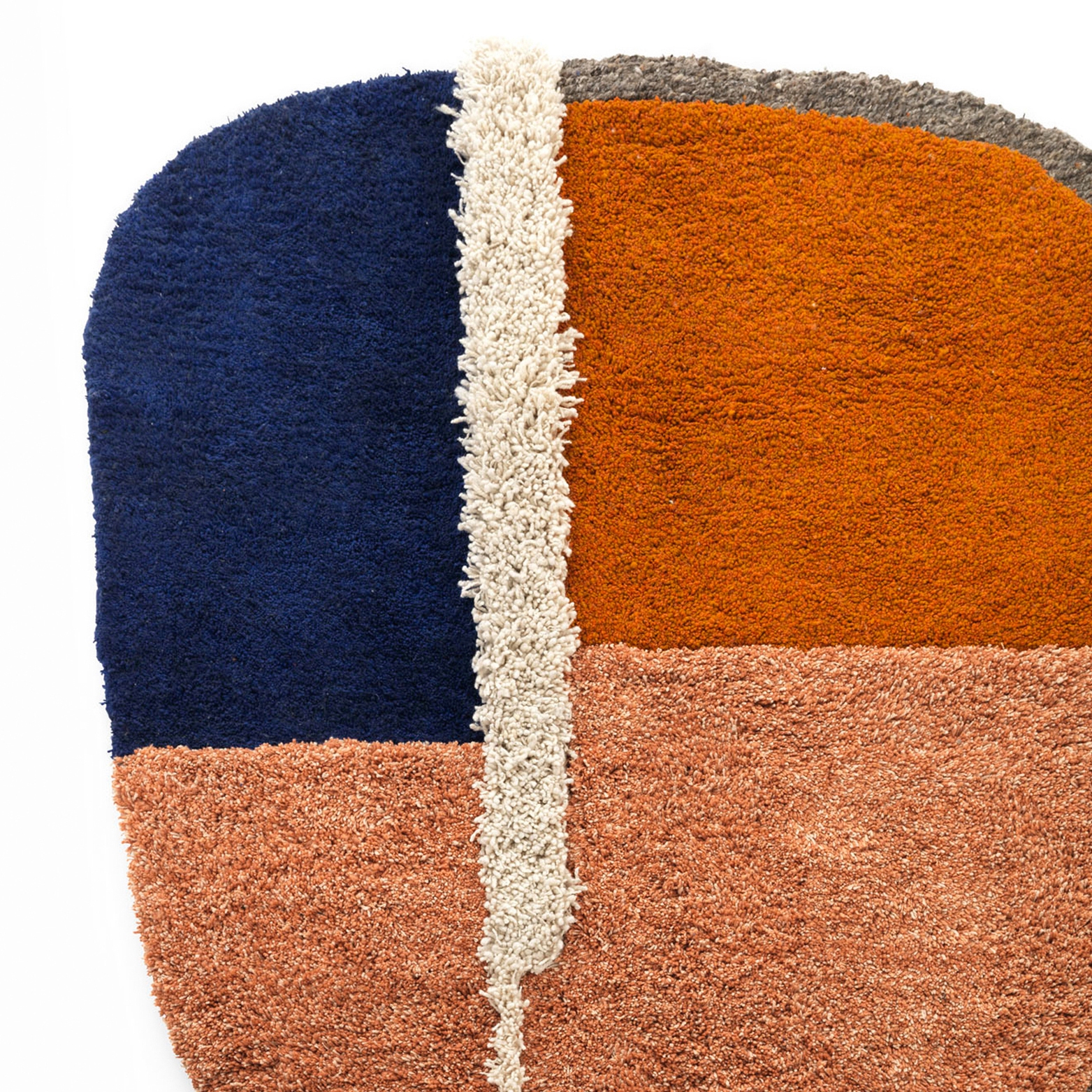 Nudo | Teppich blau/orange/ocker