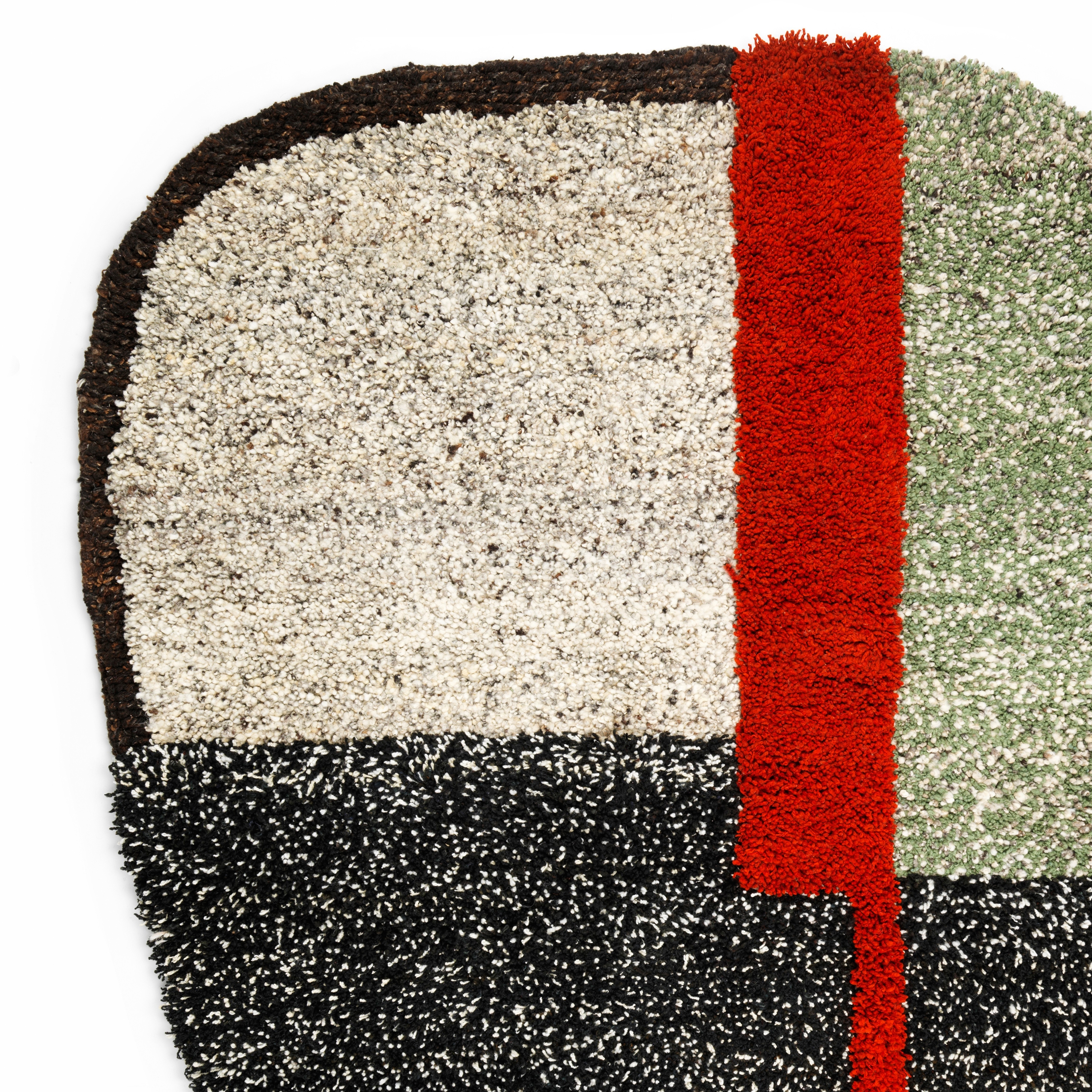 Nudo | Teppich klein, grau/grün/schwarz