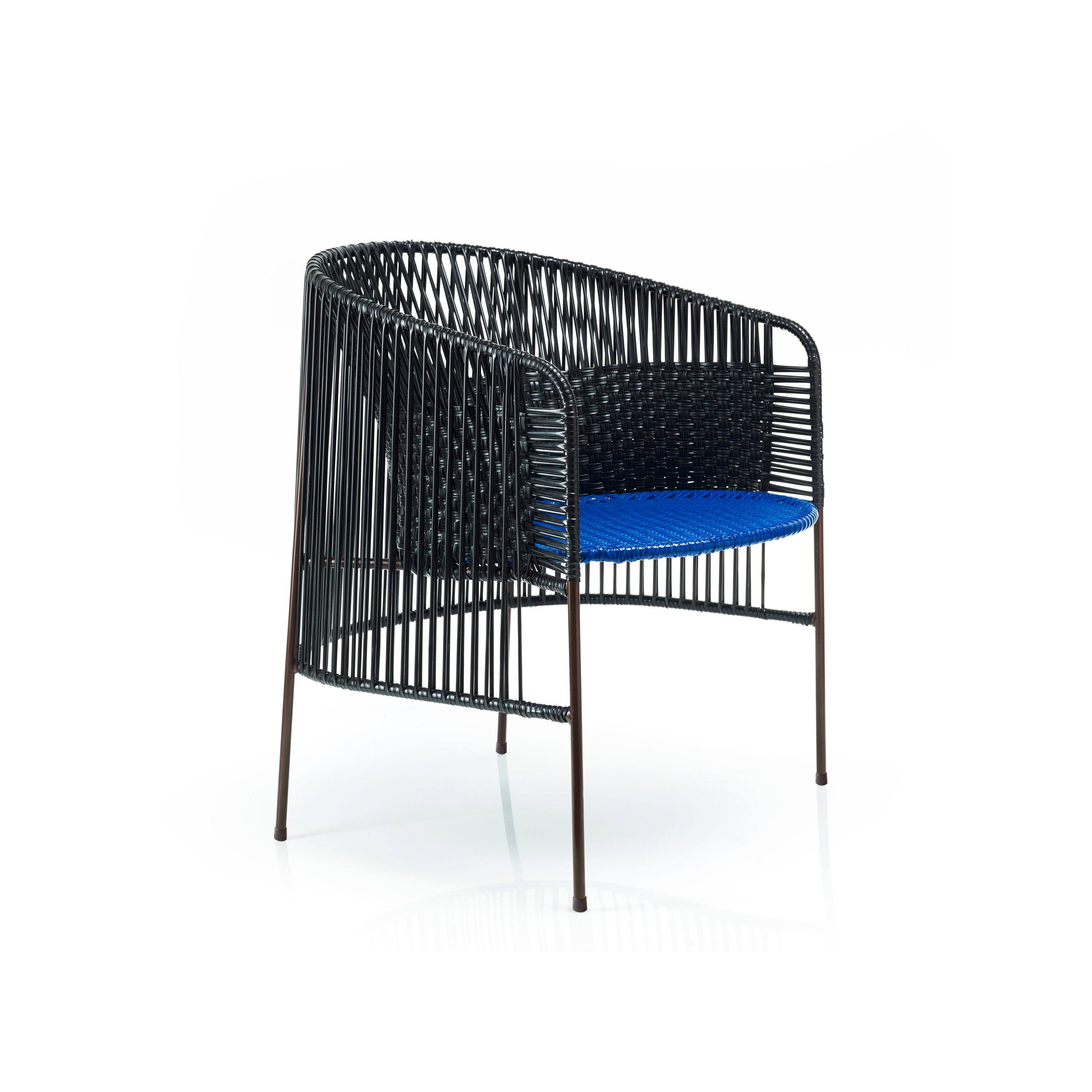 Caribe | lounge stuhl, schwarz/blau/braun