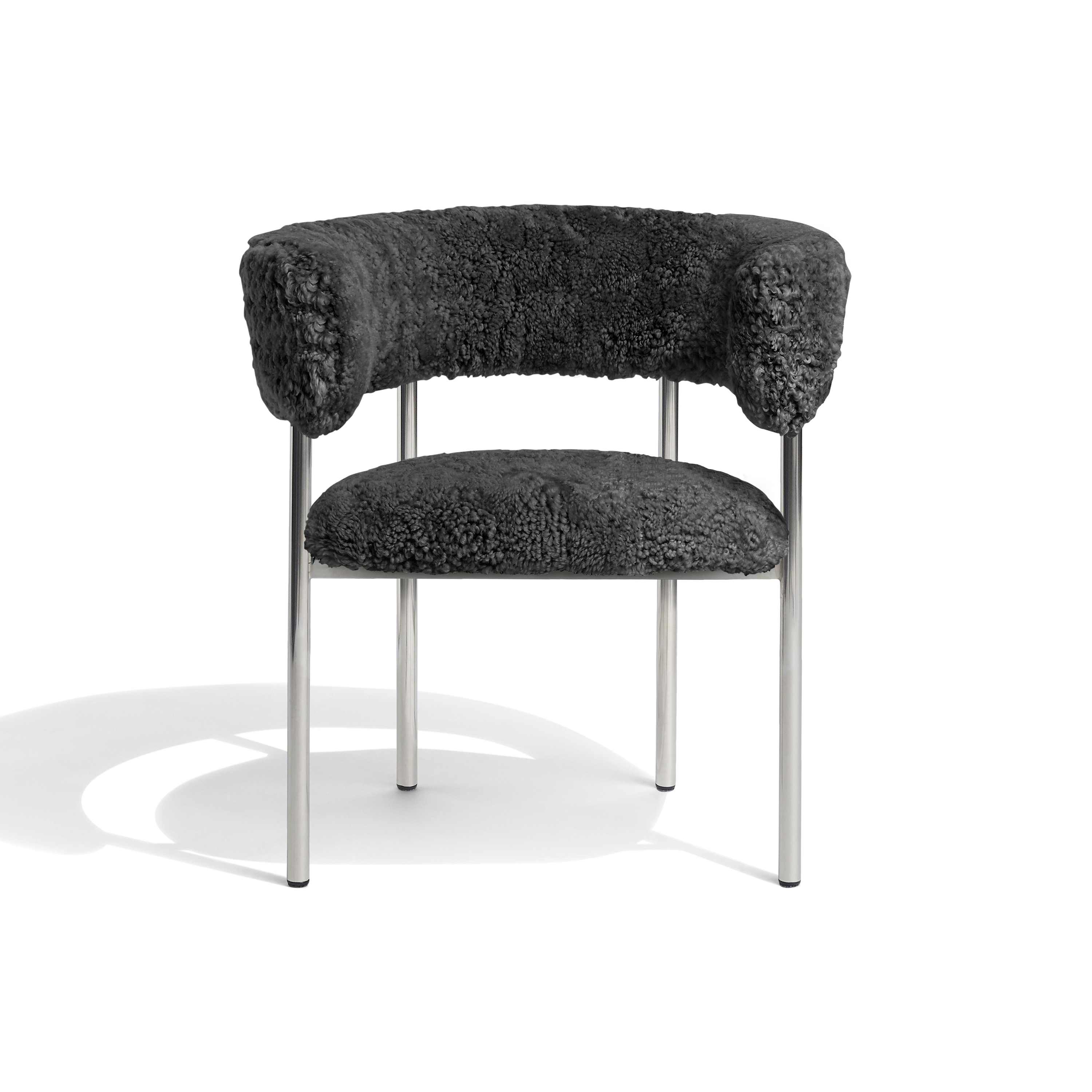 Display product Font regular dining armchair | grey sheepskin from manufacturer møbel copenhagen