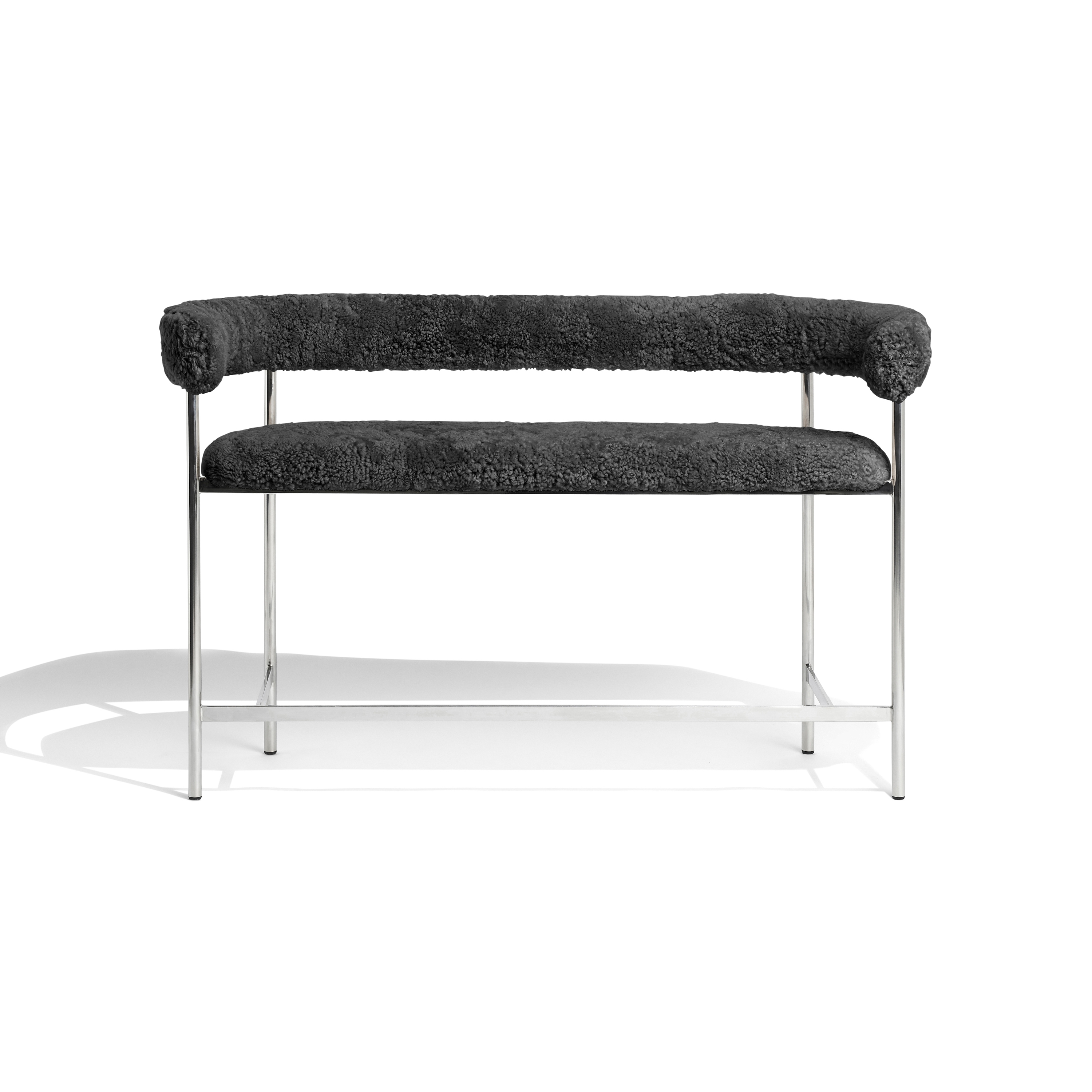 Font light bar sofa | grey sheepskin