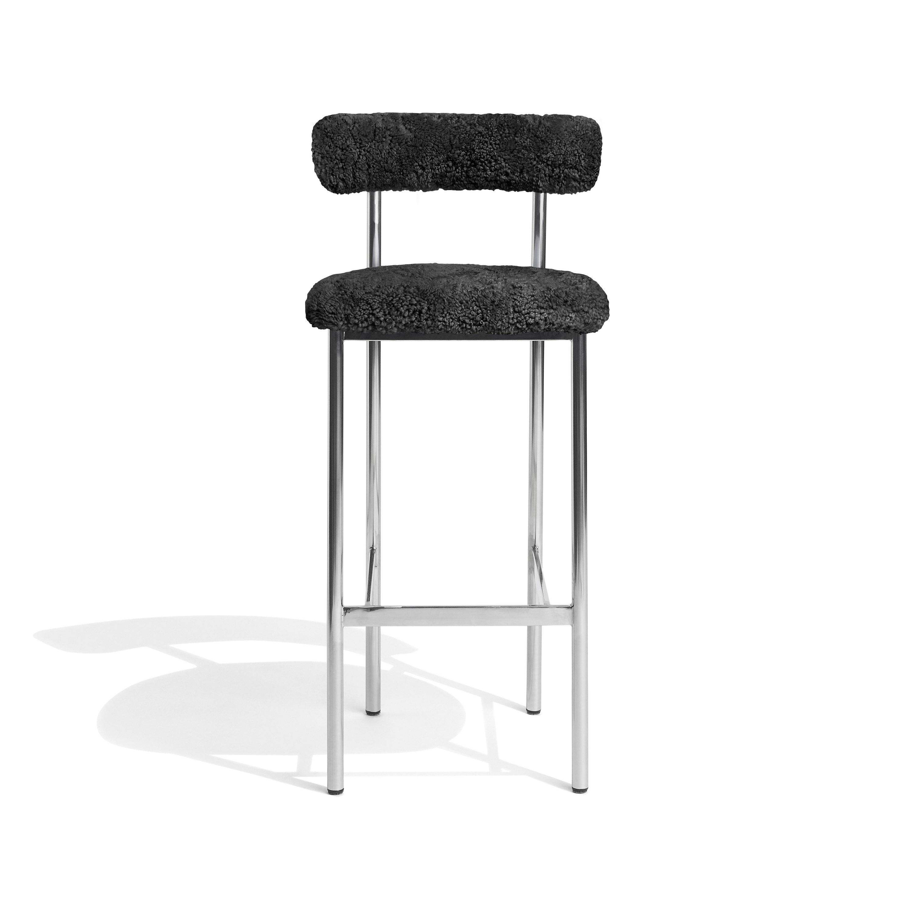 Display product Font light bar stool | grey sheepskin from manufacturer møbel copenhagen