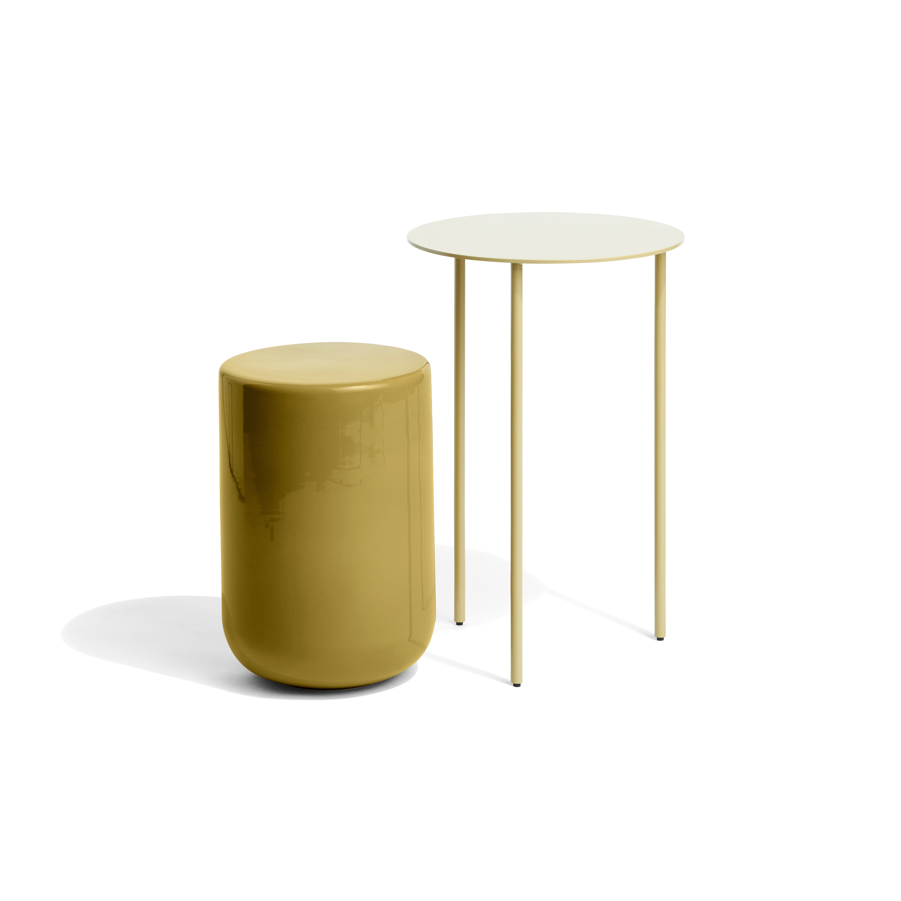 The pair S side tables | ochre