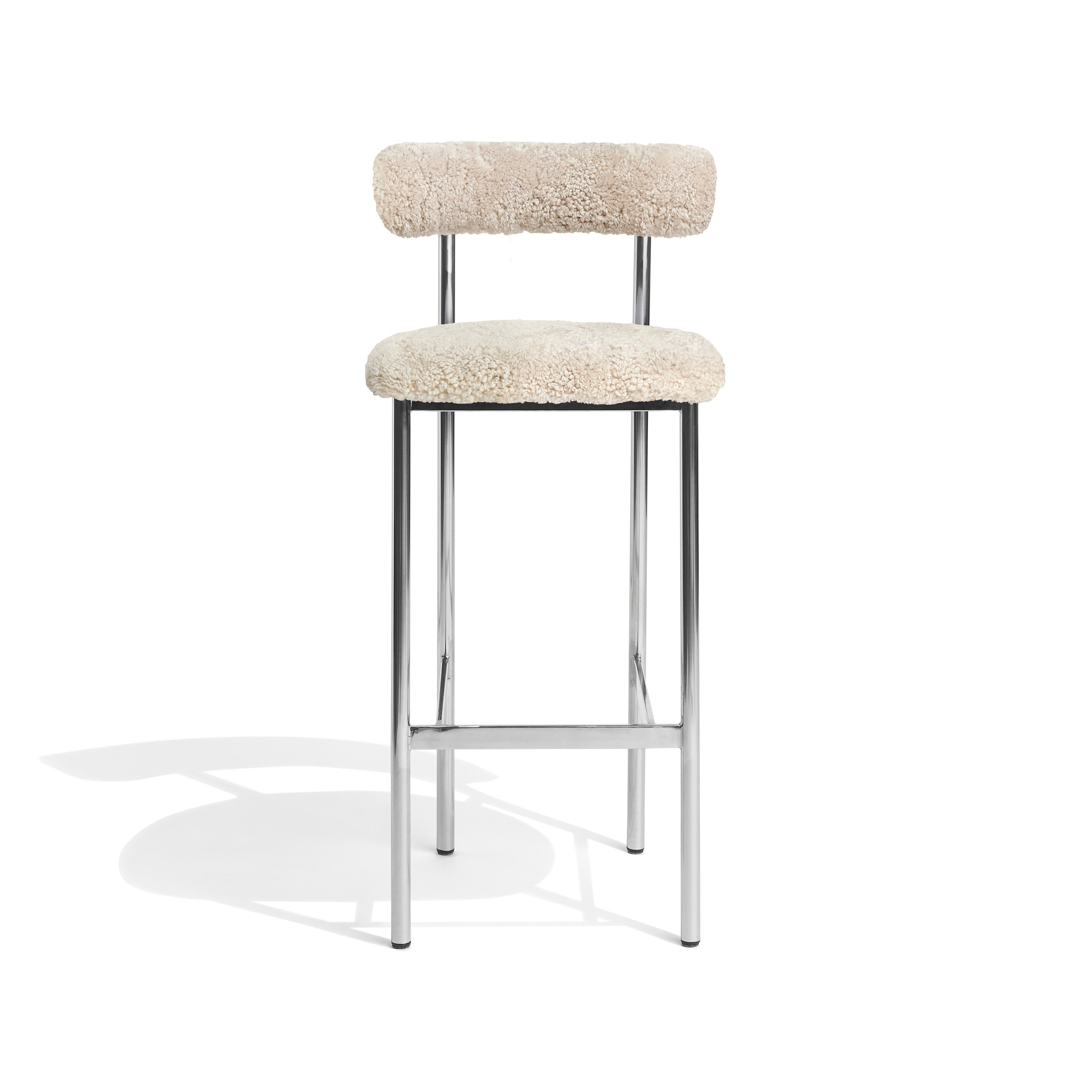 Font bar stool | oyster sheepskin