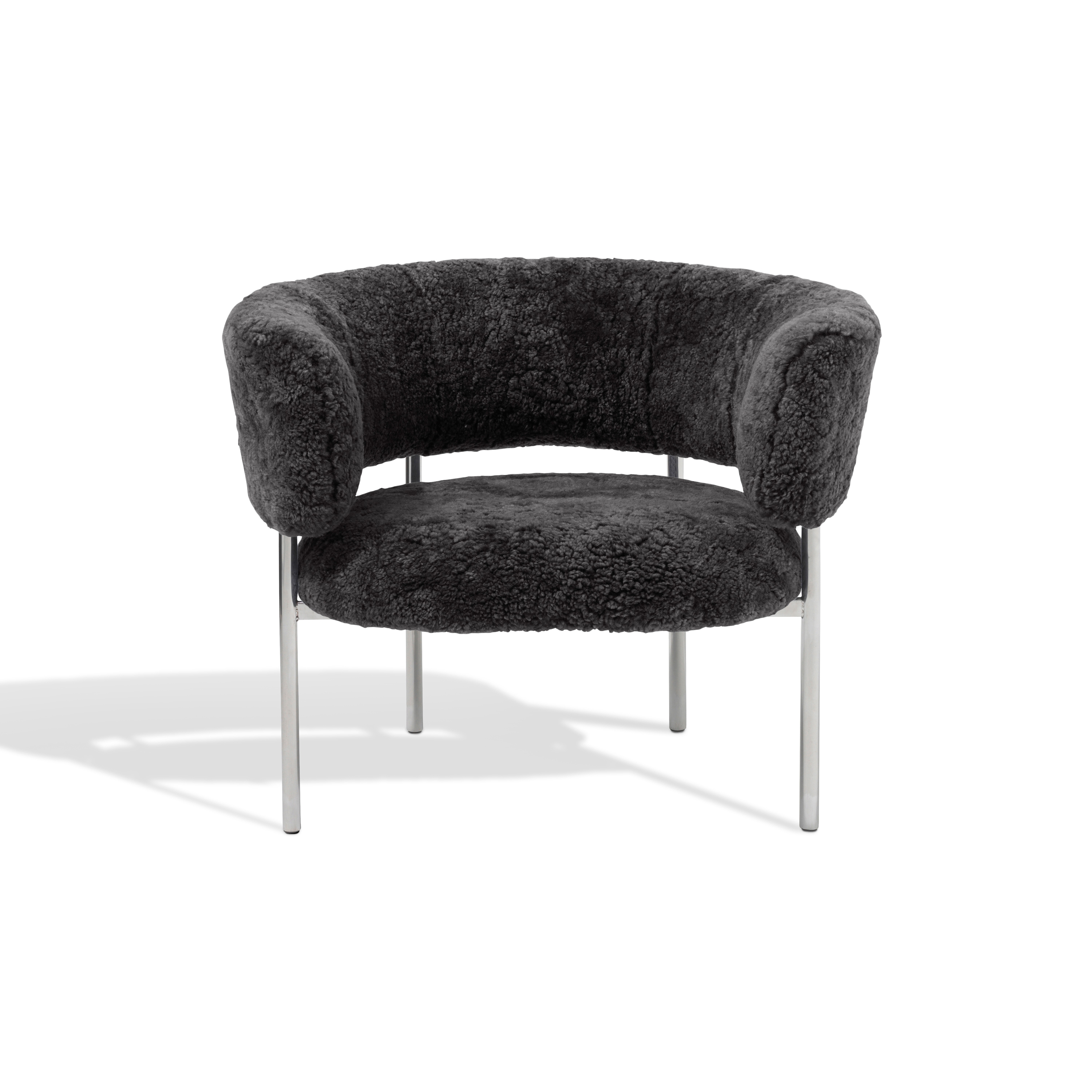 Display product Font lounge armchair | grey sheepskin from manufacturer møbel copenhagen