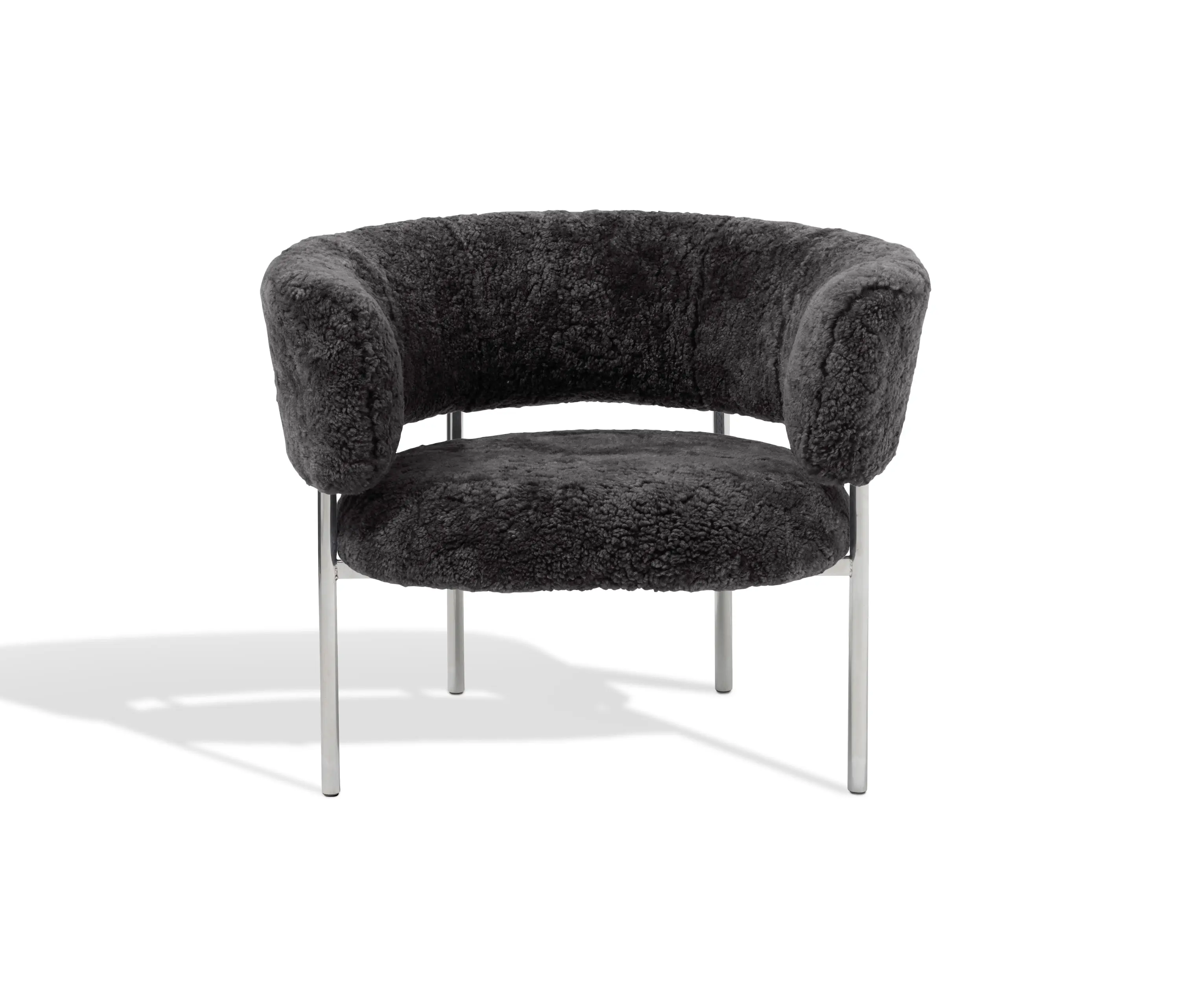 FONT LOUNGE ARMCHAIR | GREY SHEEPSKIN – a fine Armchairs by the hands o ...