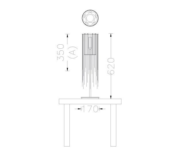 Willowlamp - Circular Willow 150 Table Lamp