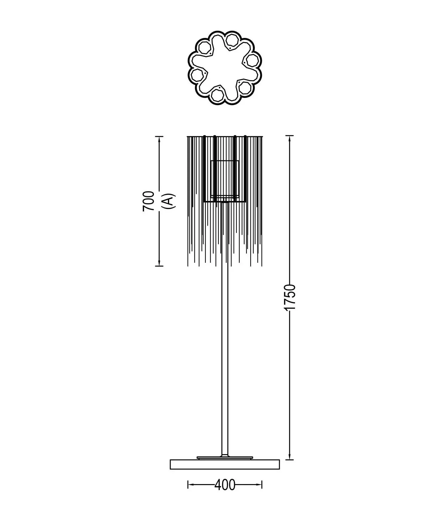 Willowlamp - Scalloped Willow 400 Standing Lamp