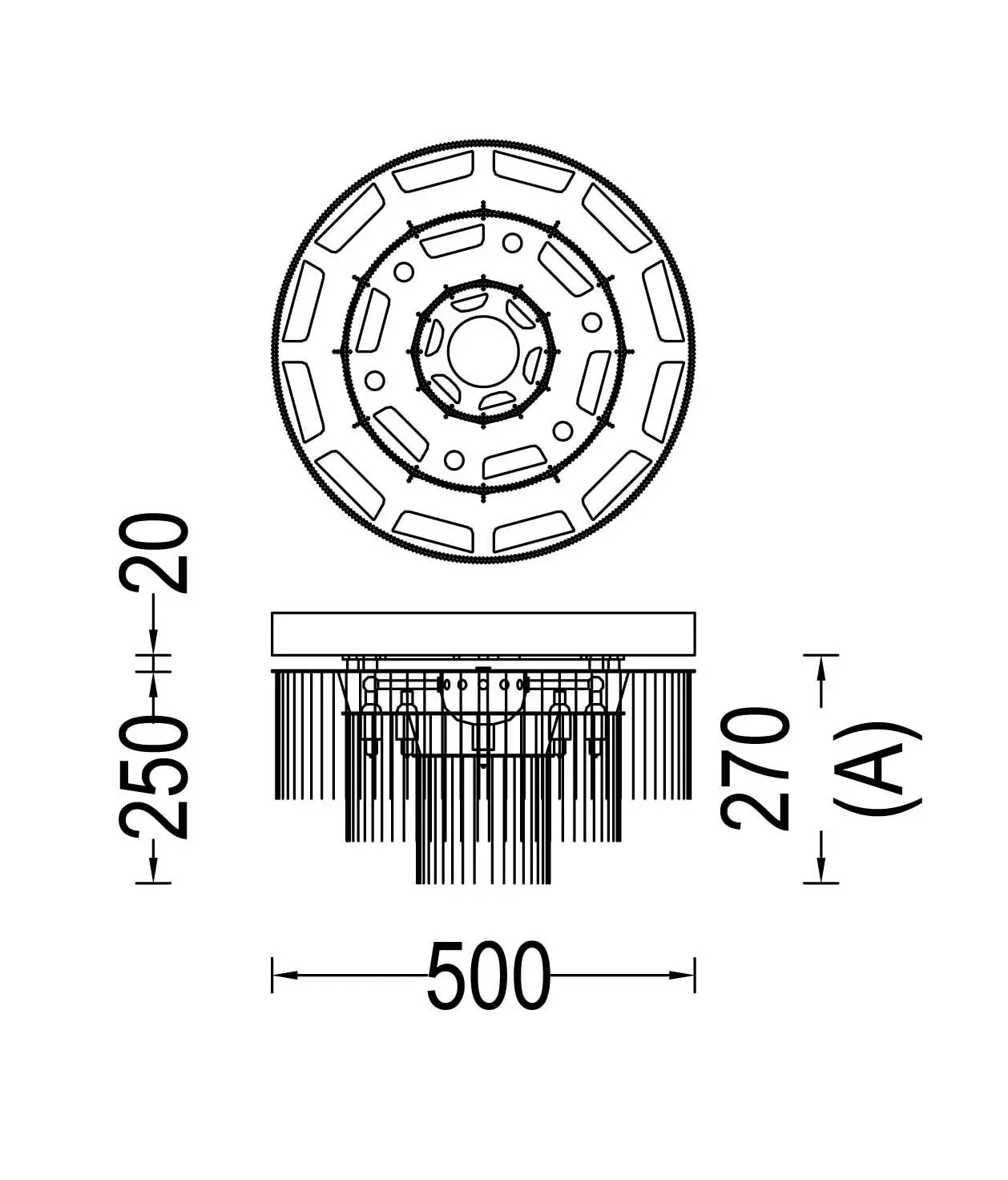 Willowlamp - 3-Tier - 500 - ceiling mounted