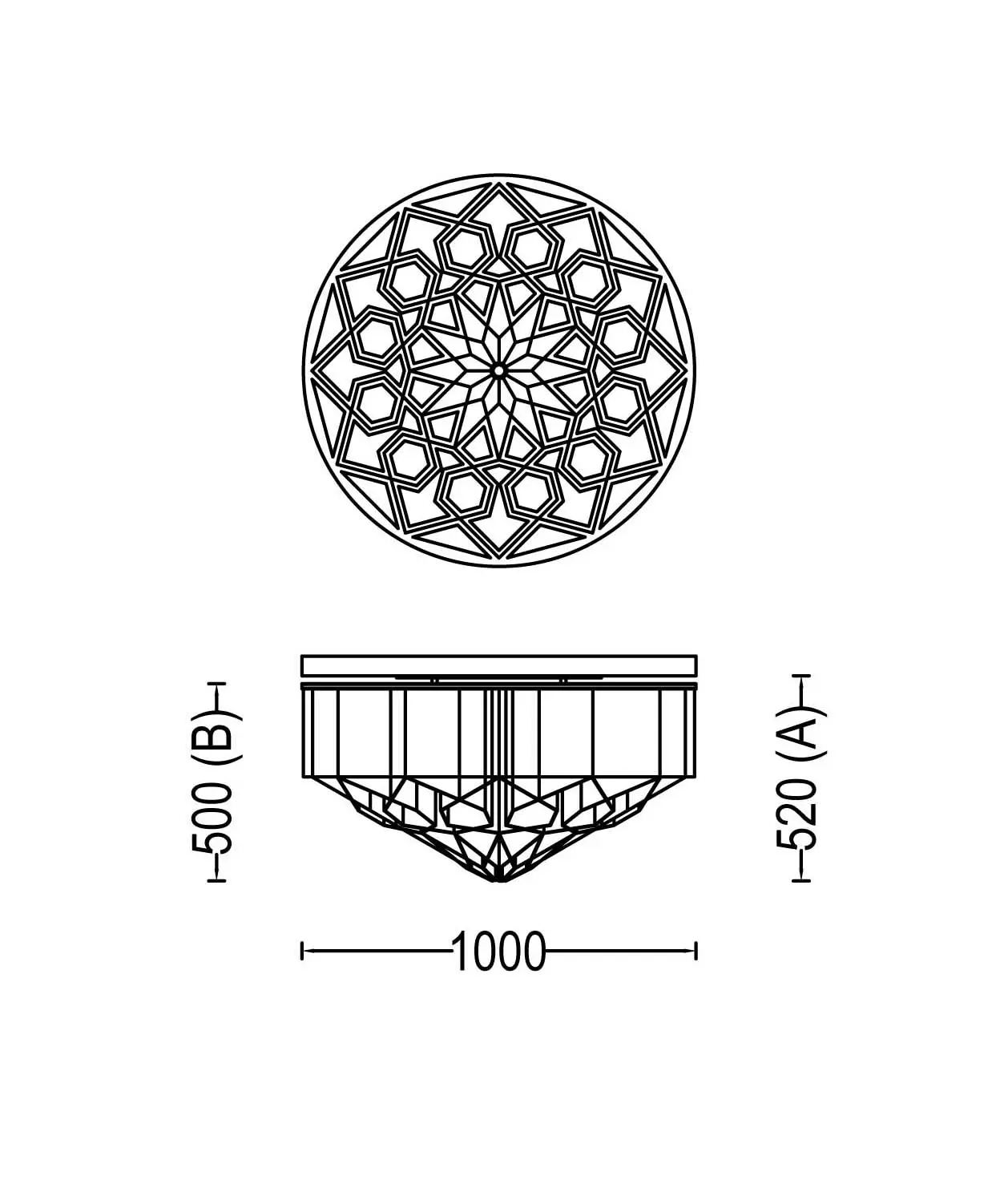 Willowlamp - Mandala No.2 - 1000 - ceiling