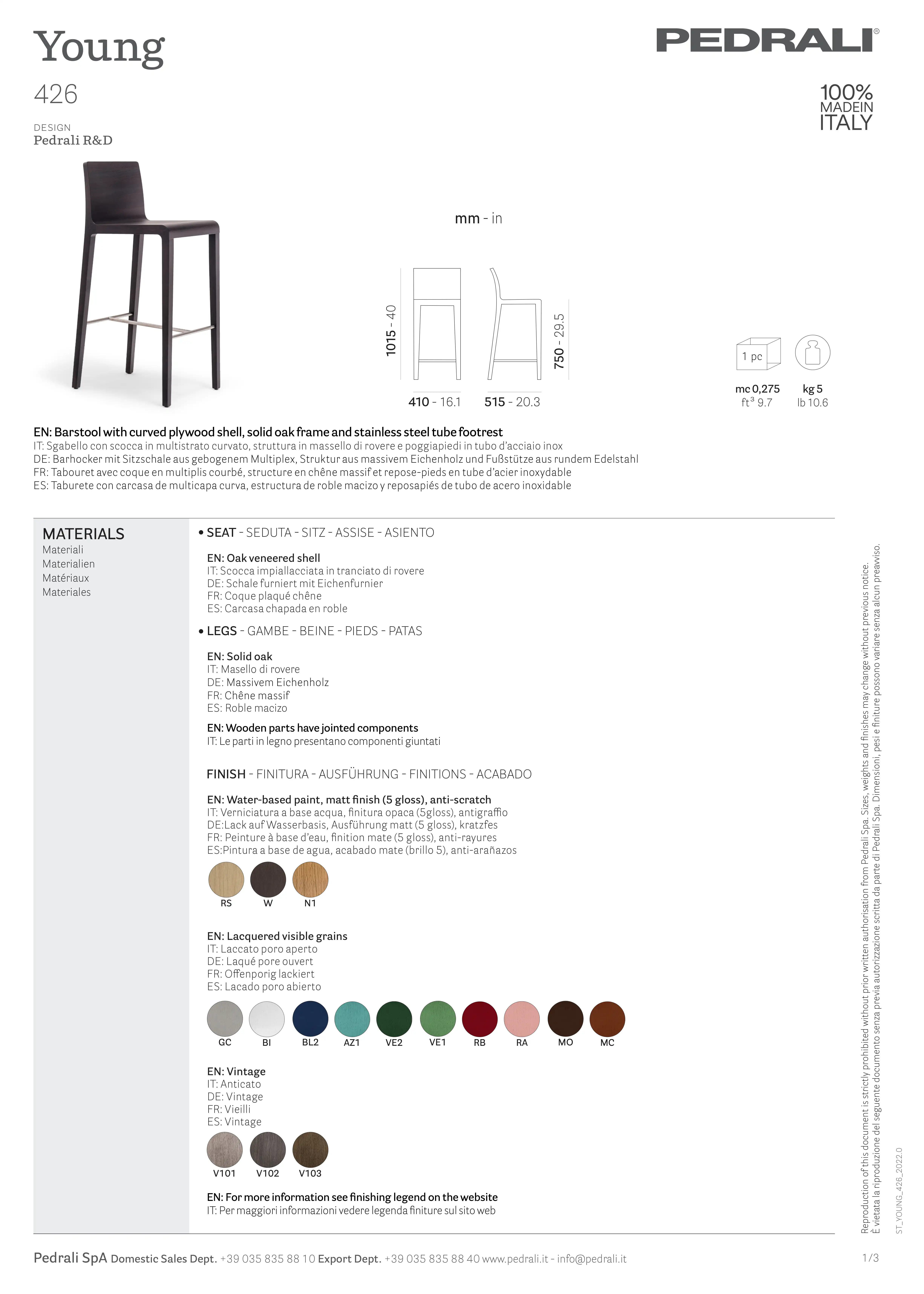 YOUNG 426 Bar stools from PEDRALI Architonic