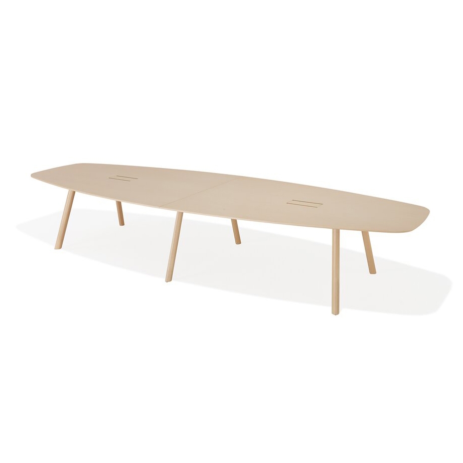 Display product Creva curved rectangle table, without or with top joint from manufacturer Kusch+Co