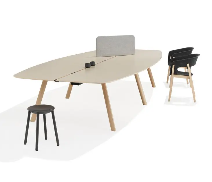 Kusch+Co - Creva Table forme de cogue, sans ou avec joint plateau