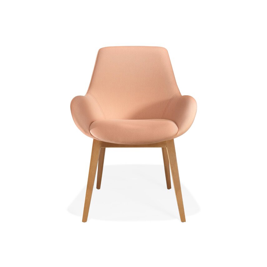 Lupino armchair wooden four-legged frame
