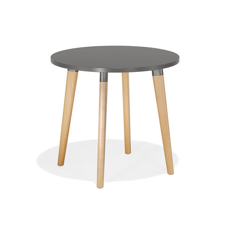 san_siro pebble-shaped/round table with wooden frame