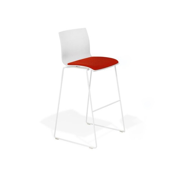 Trio stool on sled metal frame