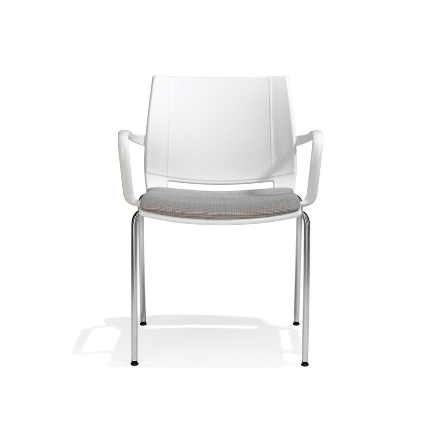 uni_verso chair on 4 metal legs, plastic seat shell