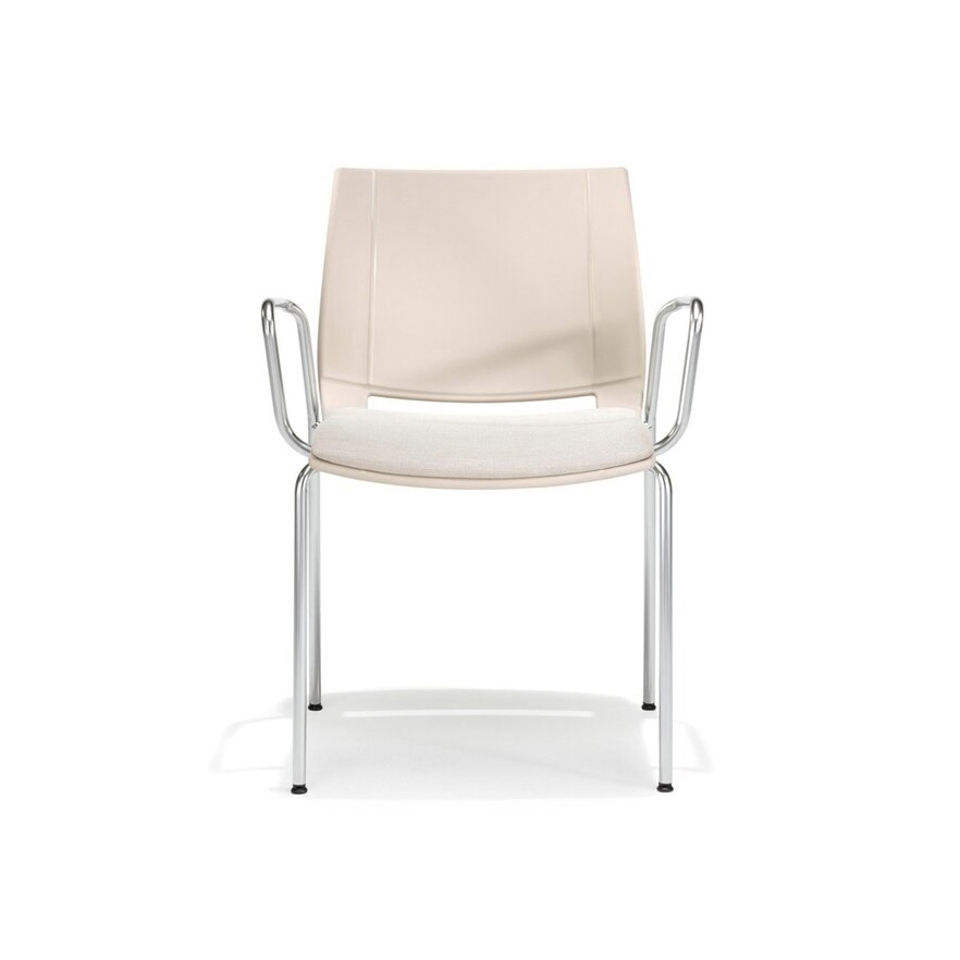 Vertoon produk uni_verso chair on 4 metal legs, plastic seat shell van vervaardiger Kusch+Co
