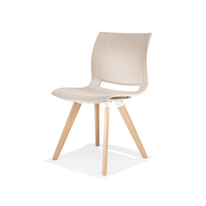 Mostrar el producto uni_verso chair on 4 wooden legs, plastic seat shell del fabricante Kusch+Co