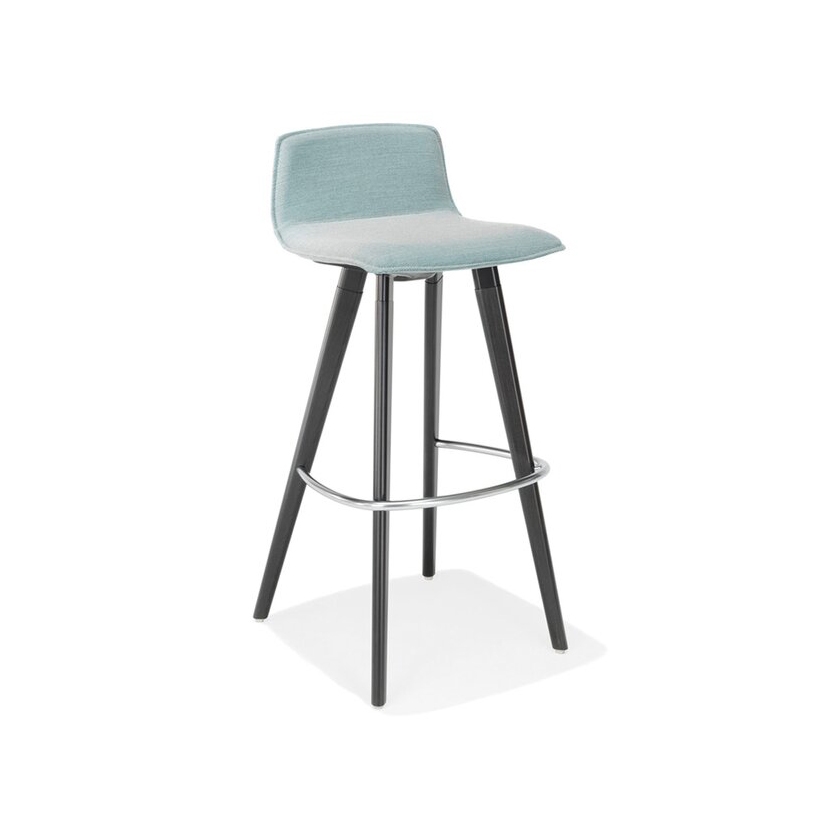 uni_verso stool on 4 wooden legs, upholstered seat shell