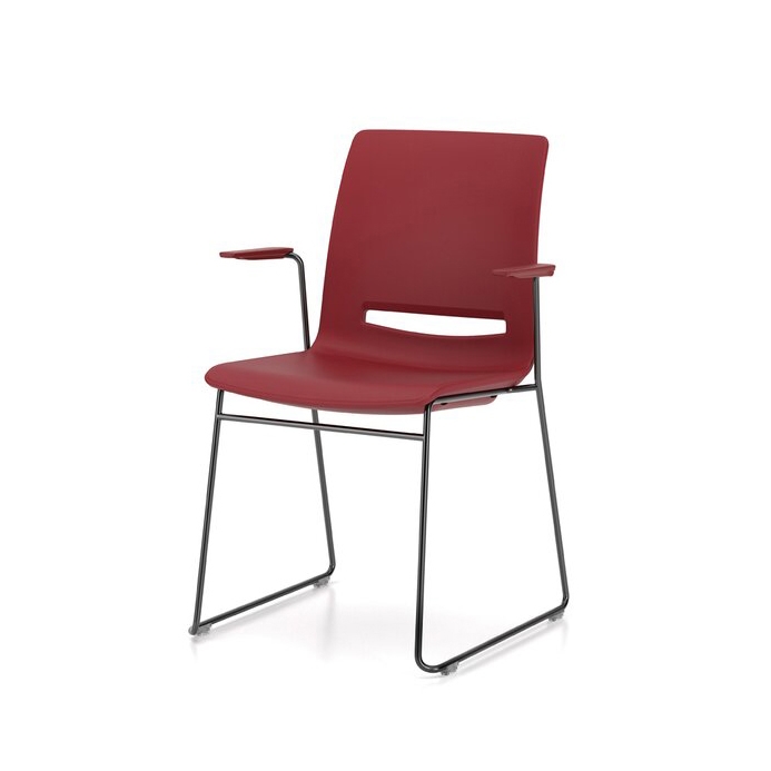 Display product V-Care chair on sled metal frame from manufacturer Kusch+Co