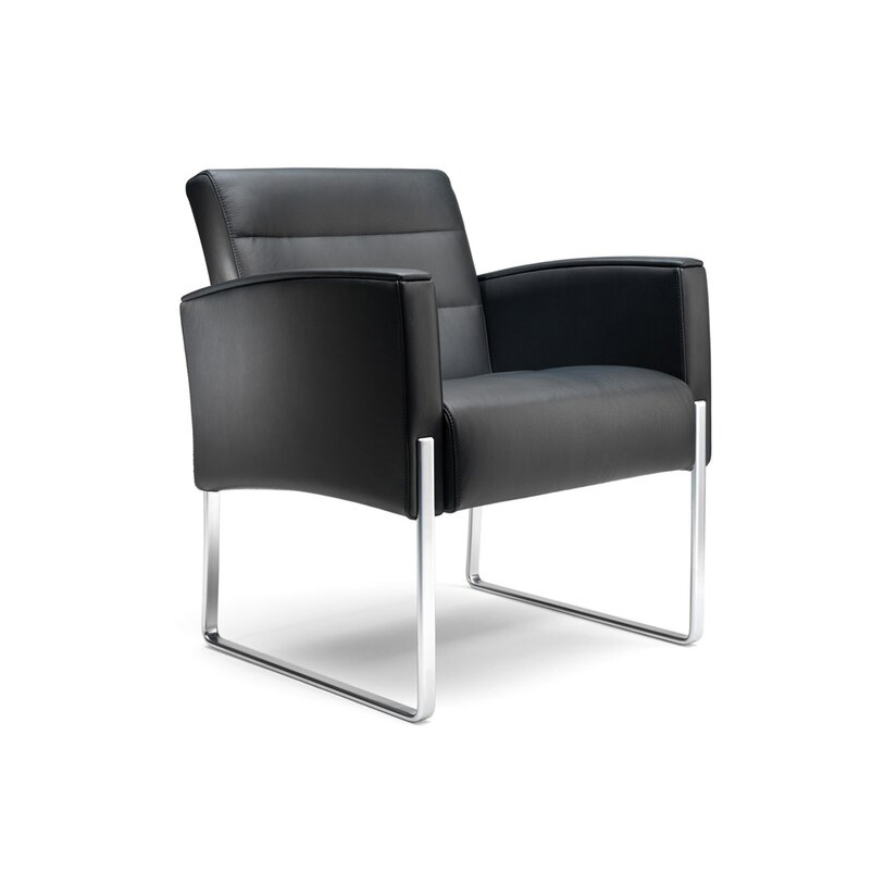Display product Vega armchair on sled metal frame from manufacturer Kusch+Co