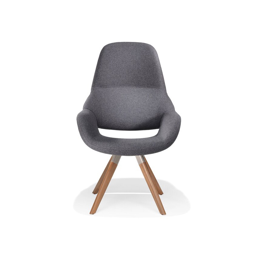 Volpe stool/armchair on 4 wooden legs