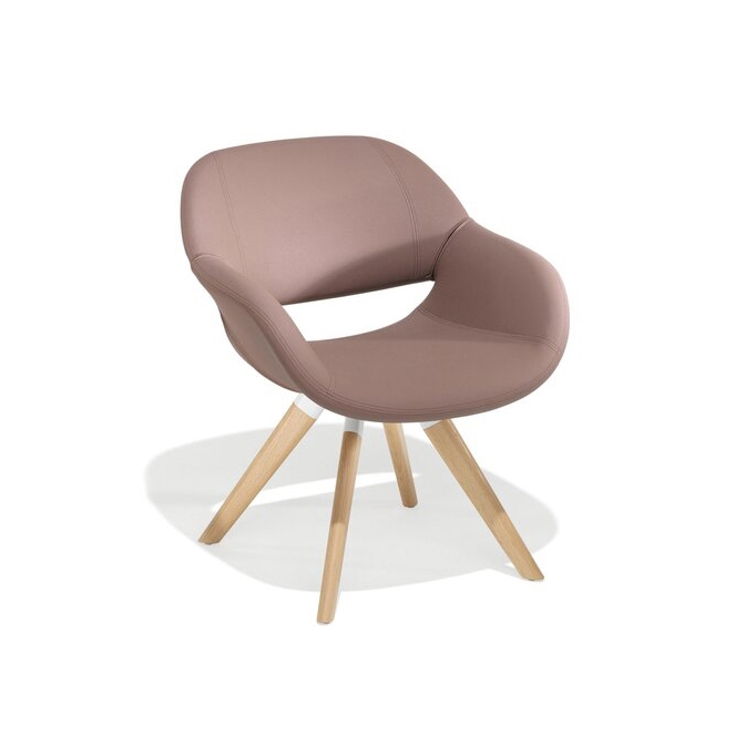 Volpe stool/armchair on 4 wooden legs