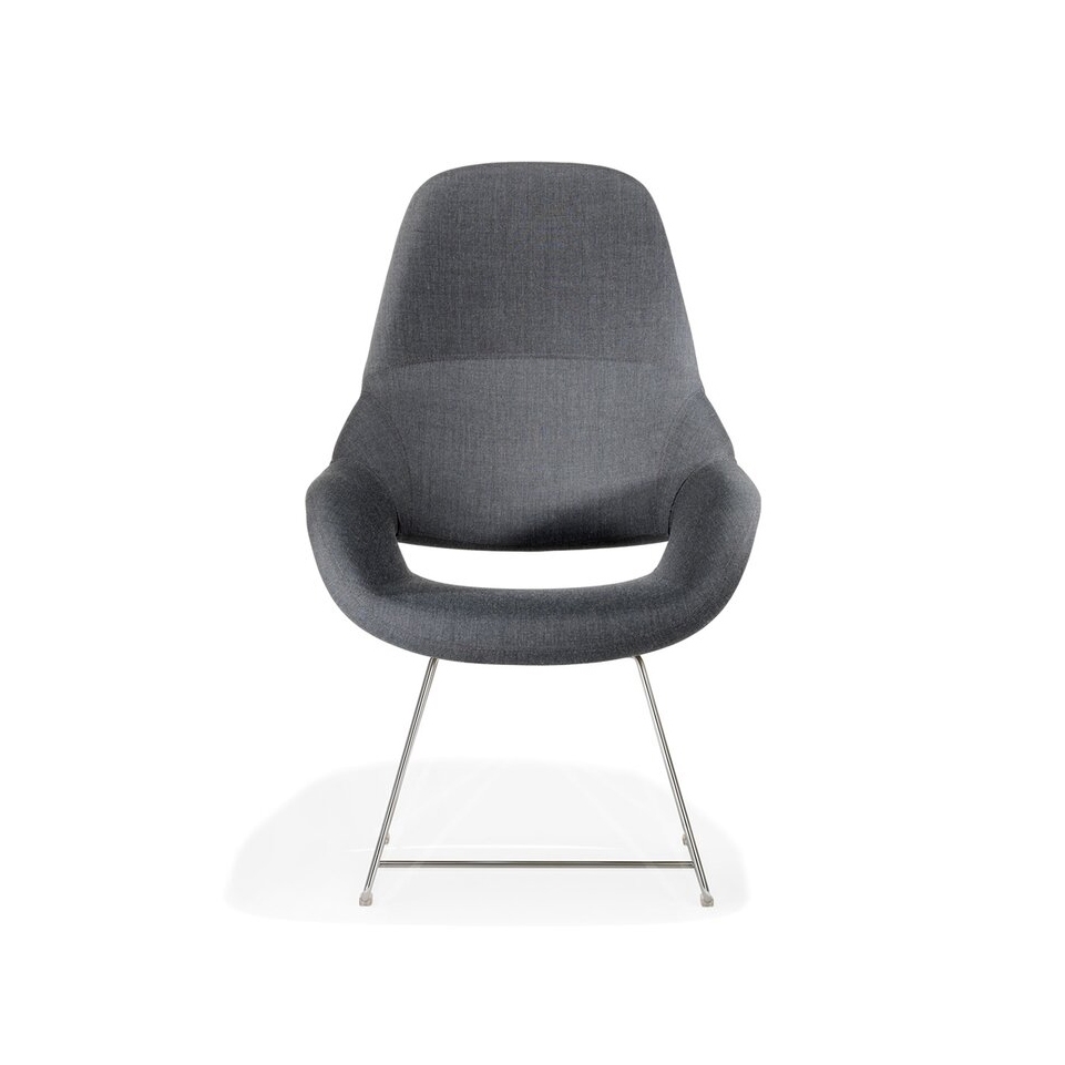 Volpe stool/armchair on sled metal frame