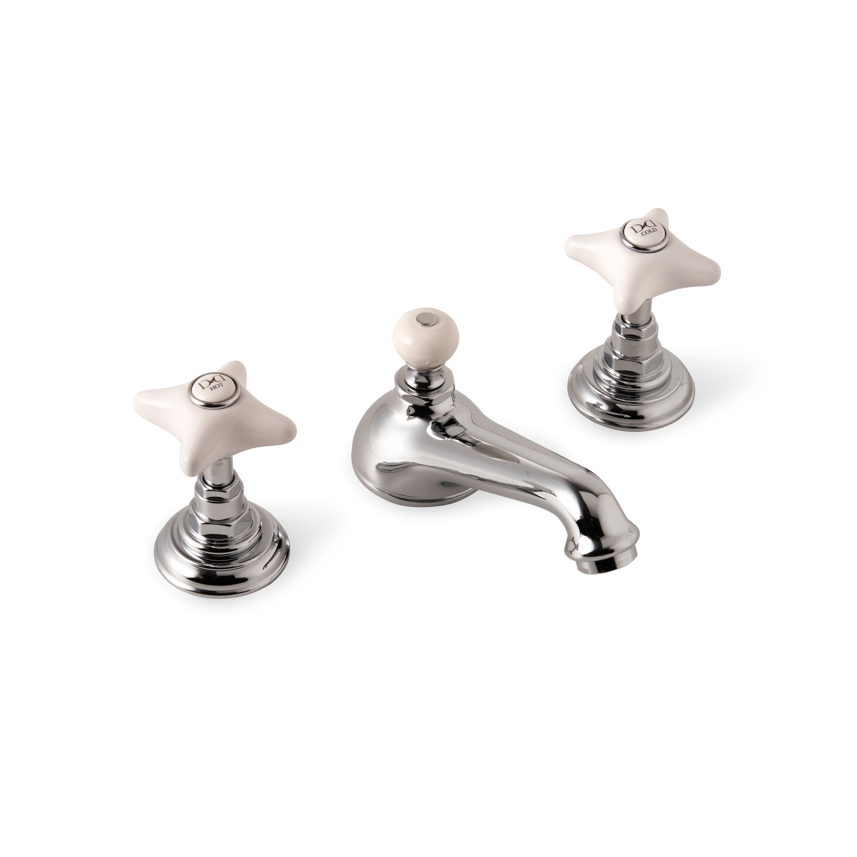 Display product White Rose 3 hole basin set from manufacturer Devon&Devon