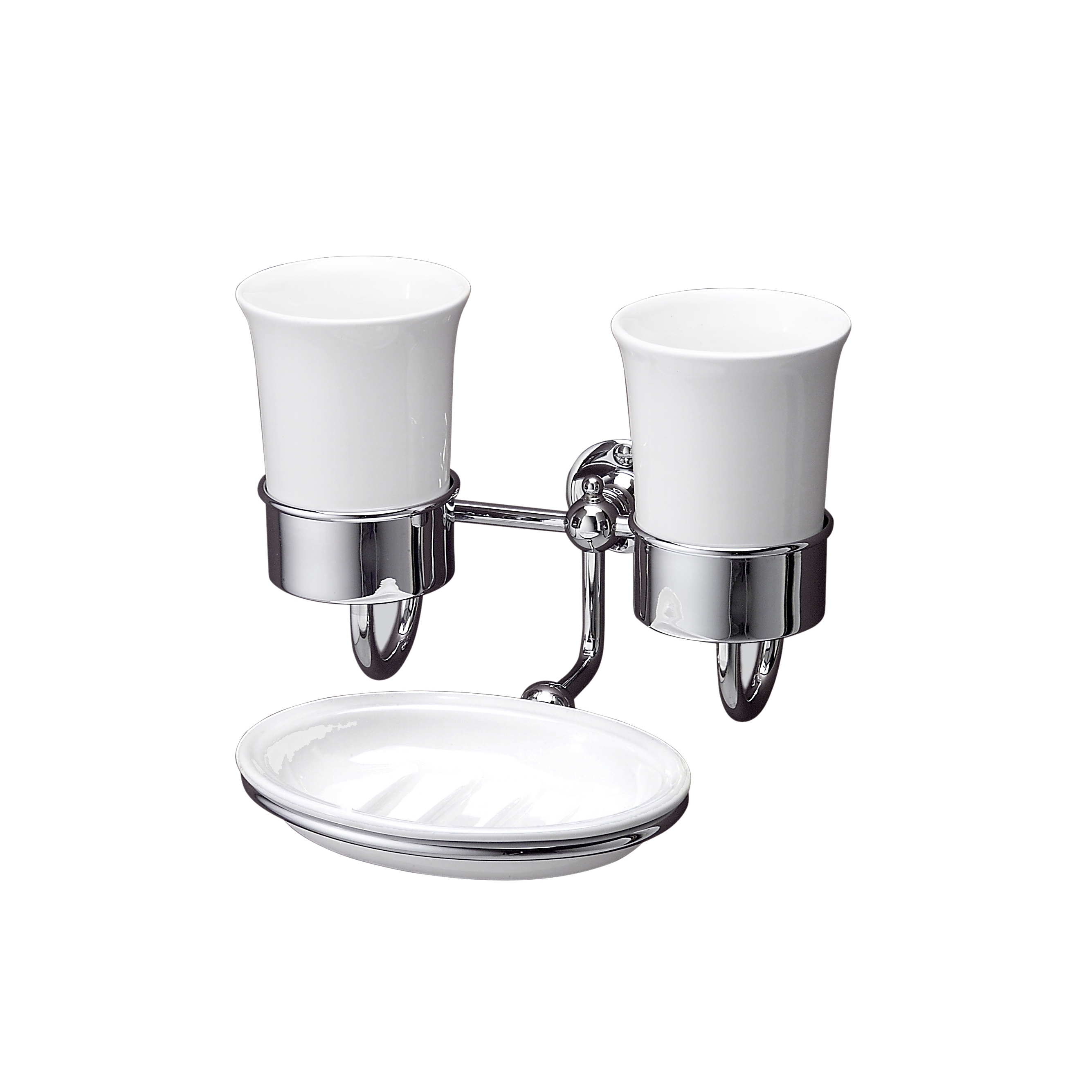 Mostrar el producto Doble vaso en cerámica con jabonera First Class del fabricante Devon&Devon