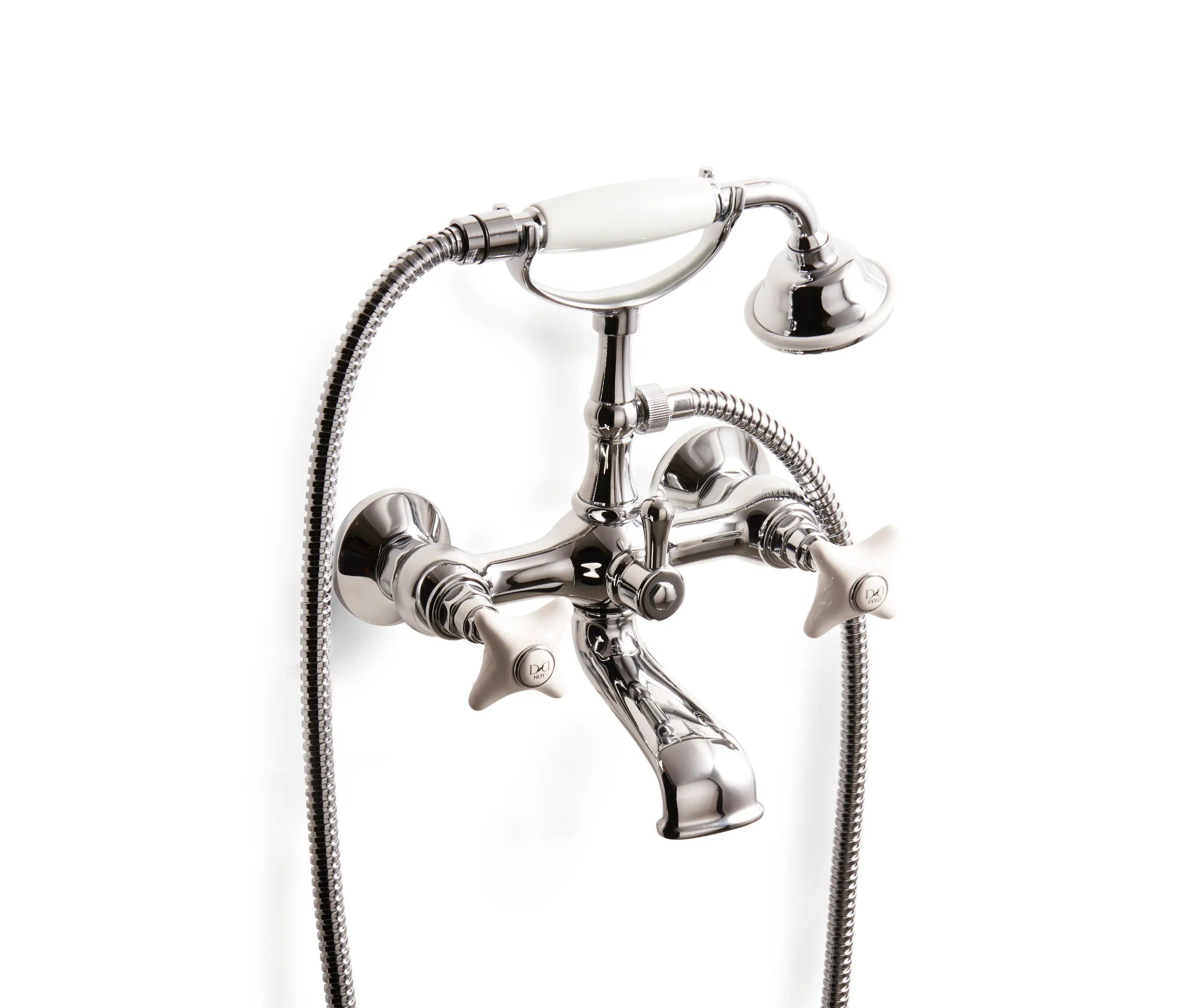 Devon&Devon - White Rose Bath & Shower mixer - wall mounted