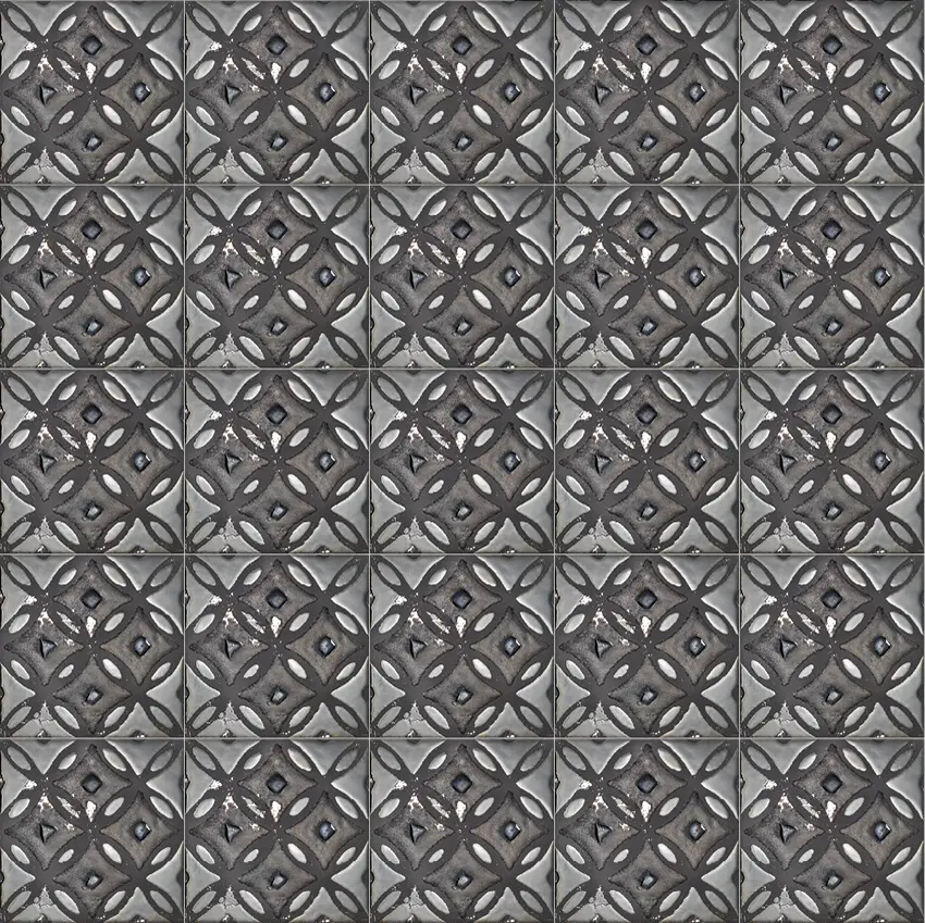 Devon&Devon - Flora Tiles | Clover Black Ground