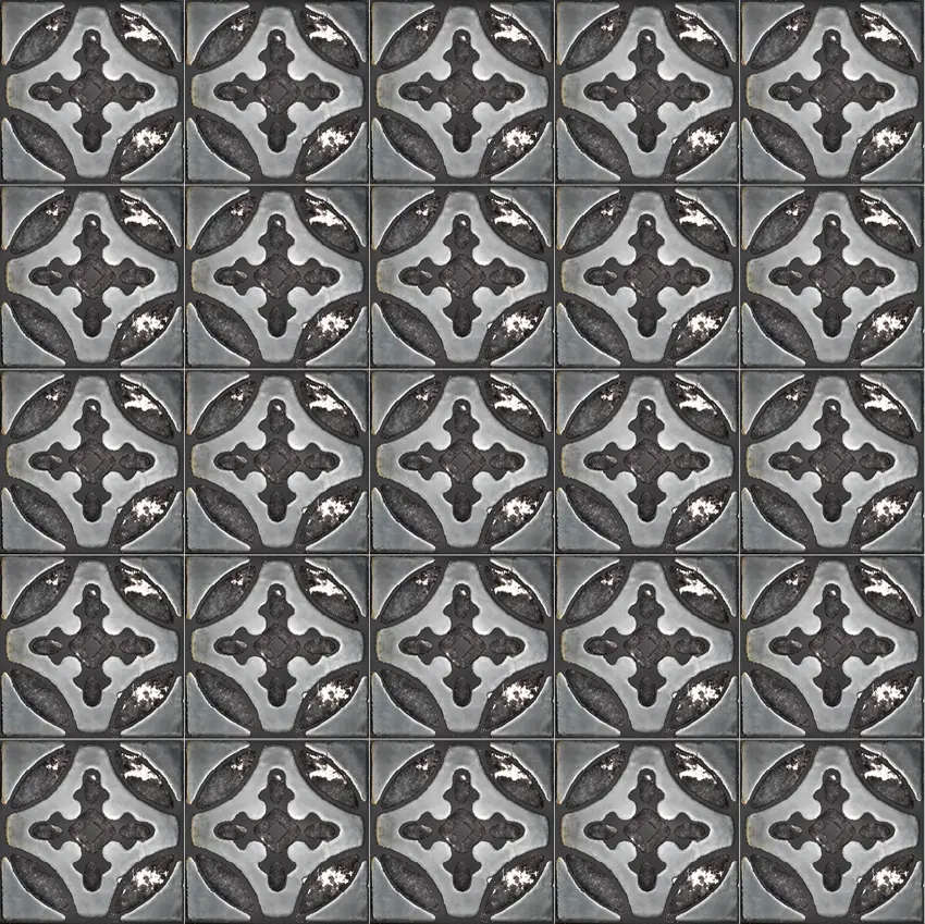 Devon&Devon - Flora Tiles | Primrose Black Ground