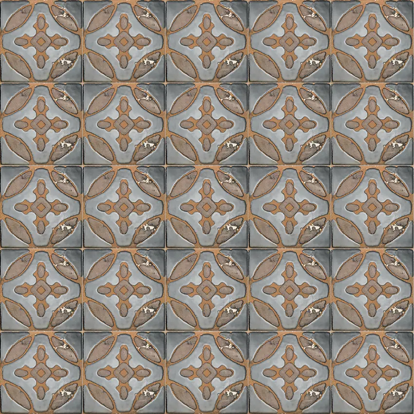 Devon&Devon - Flora Tiles | Primrose Brown Garden