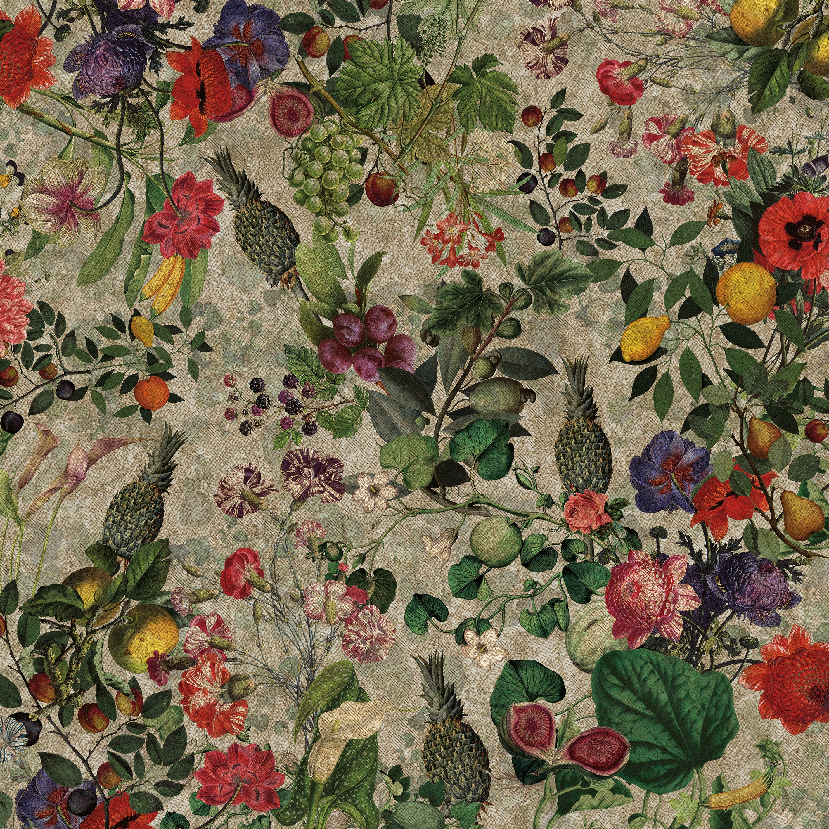 Wallpaper Gold | Botanica Grey Antique Gold