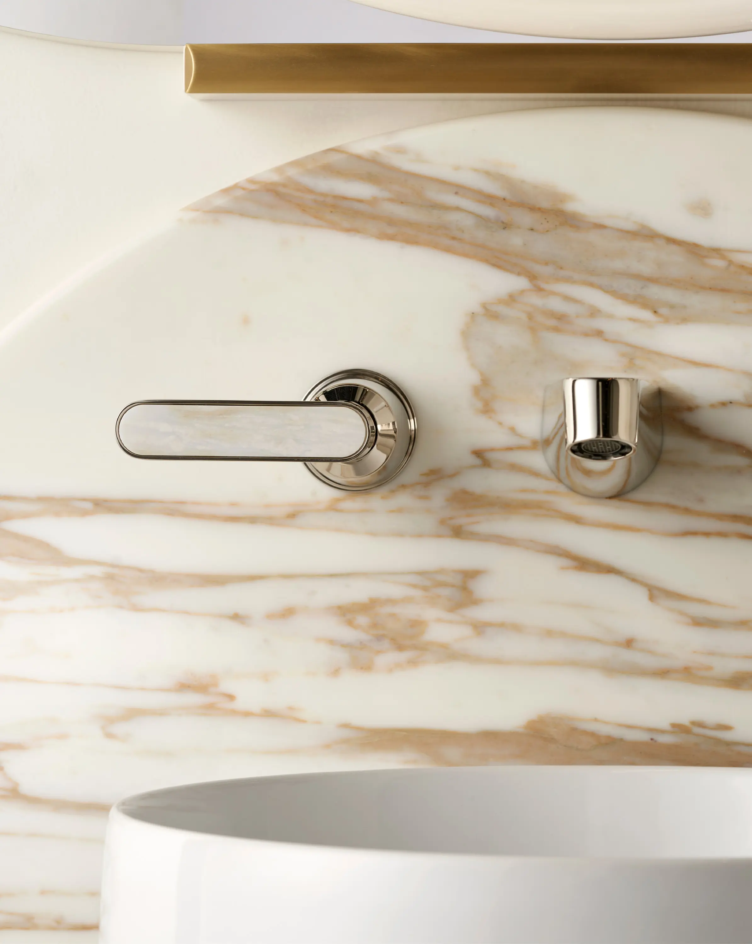 Devon&Devon - Twenties Basin wall mixer - Calacatta Oro