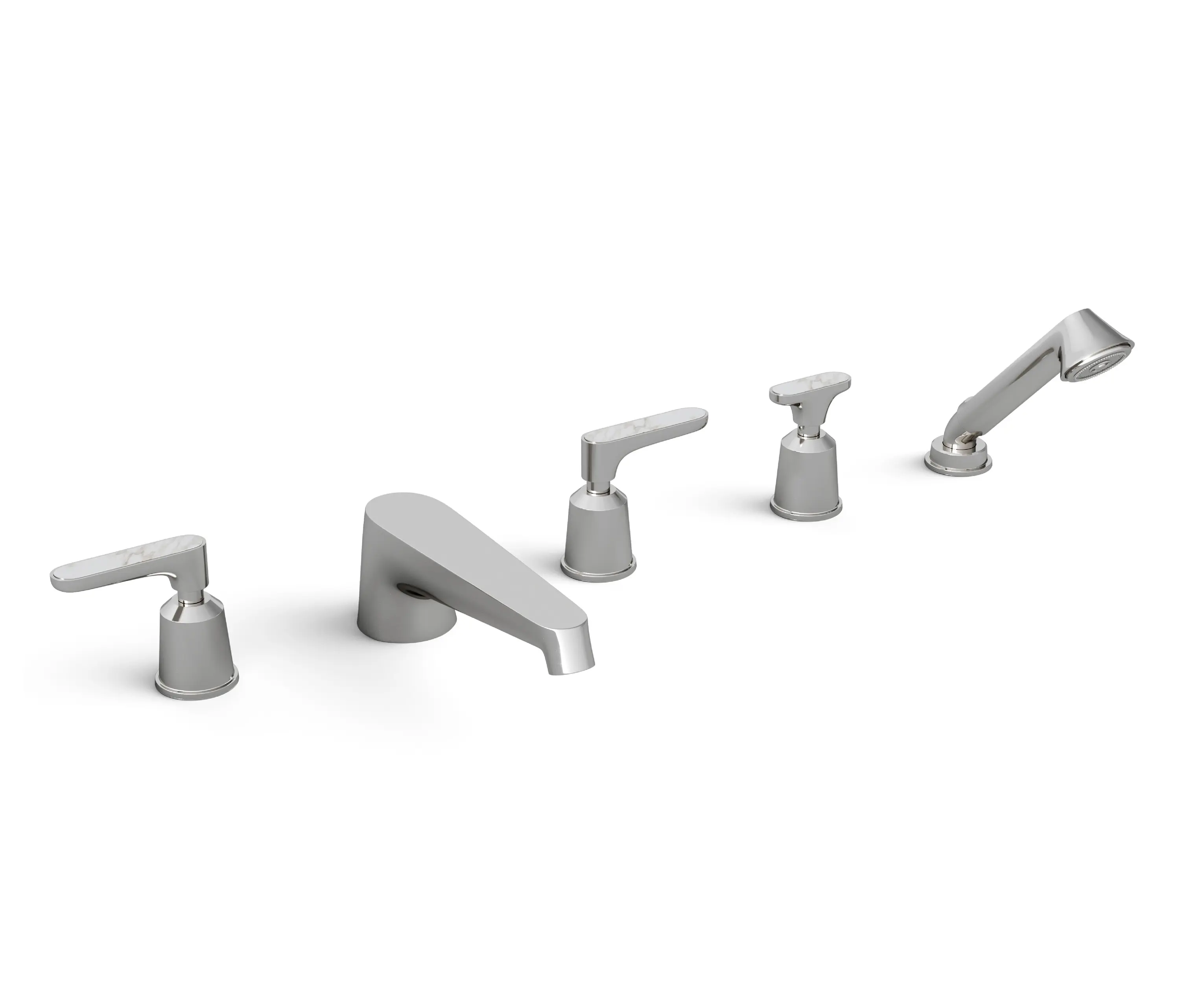 Devon&Devon - Twenties 5 hole bathtub mixer - Calacatta Oro