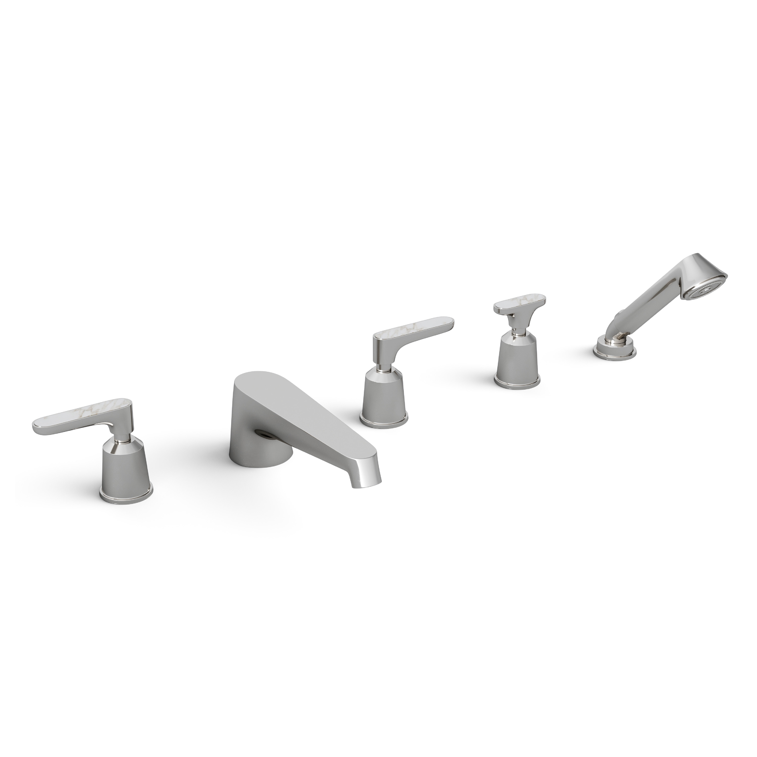 Twenties 5 hole bathtub mixer - Calacatta Oro