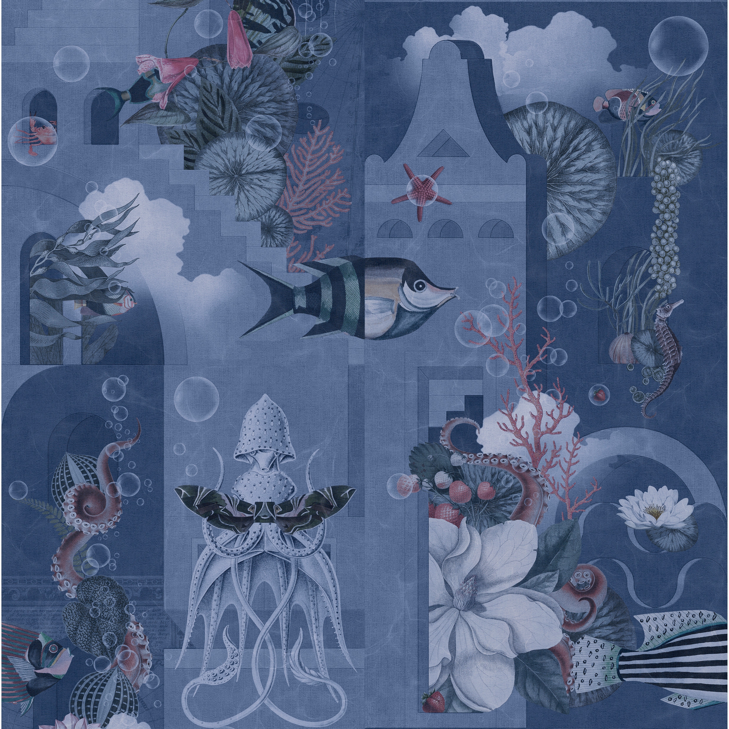 Garden Of Dreams Navy - Decor Slabs 120x240 - Panel B