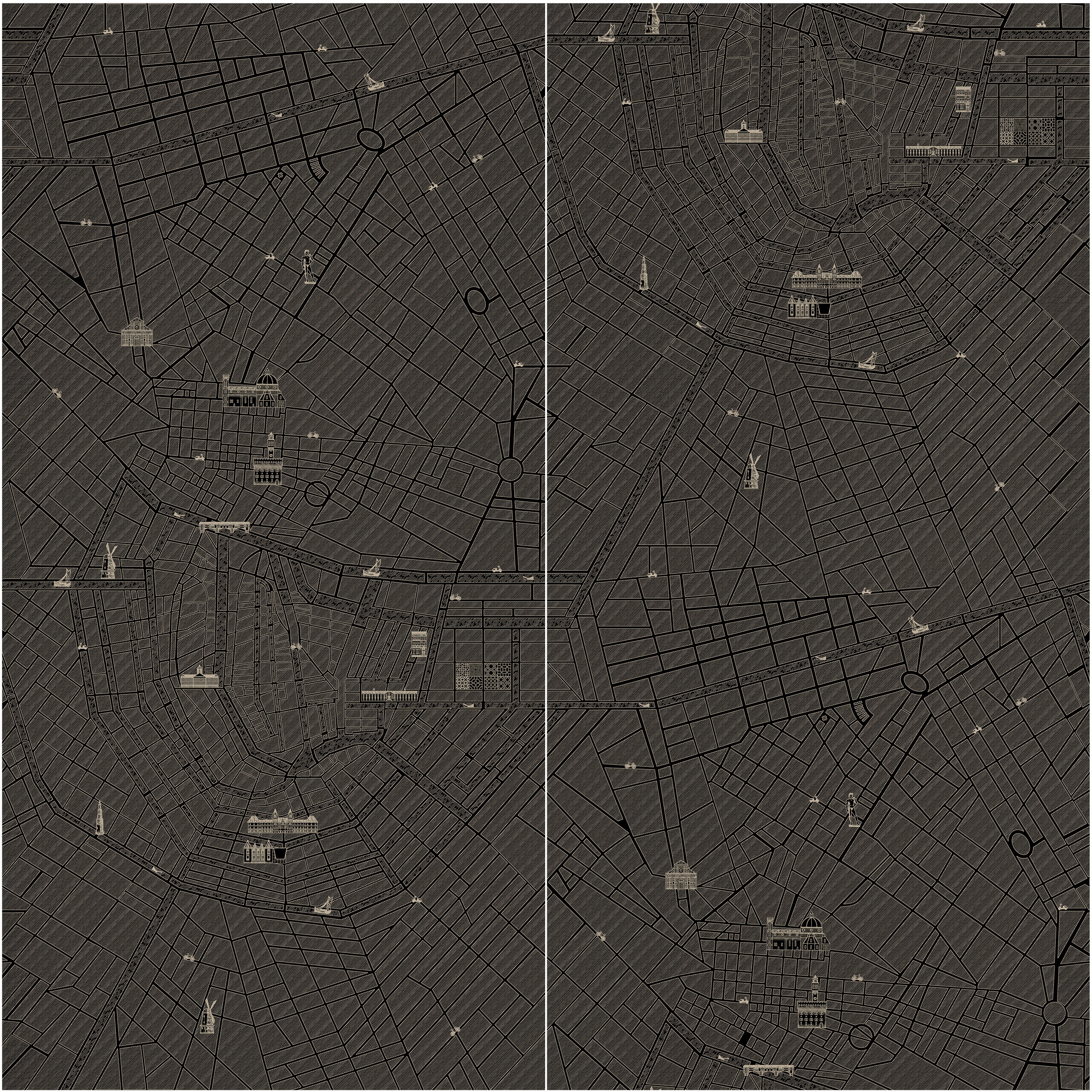 Mostra il prodotto Urban Black - Decor Slabs 60x120 (set di 2 pz) del produttore Devon&Devon