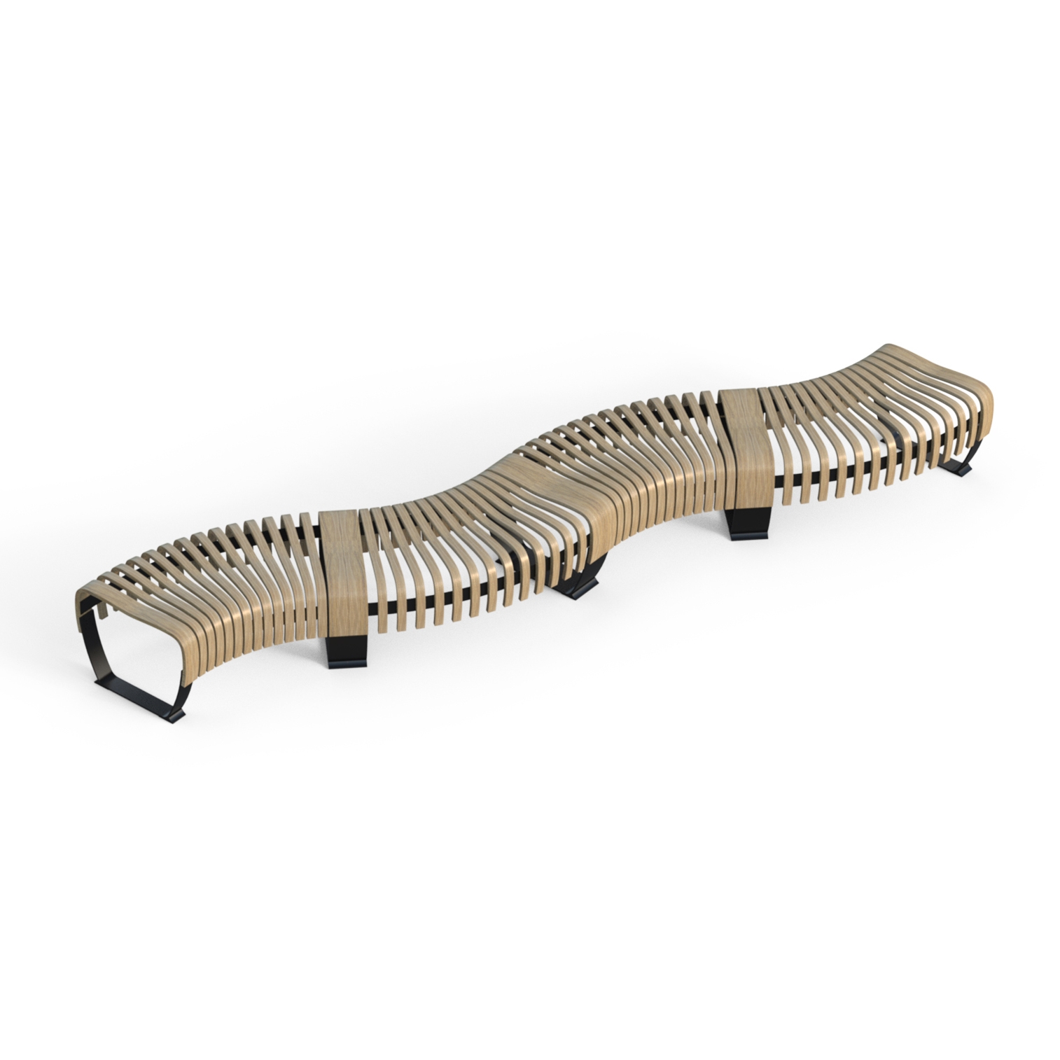 Display product Nova C Bench Wiggly configuration from manufacturer Green Furniture Concept